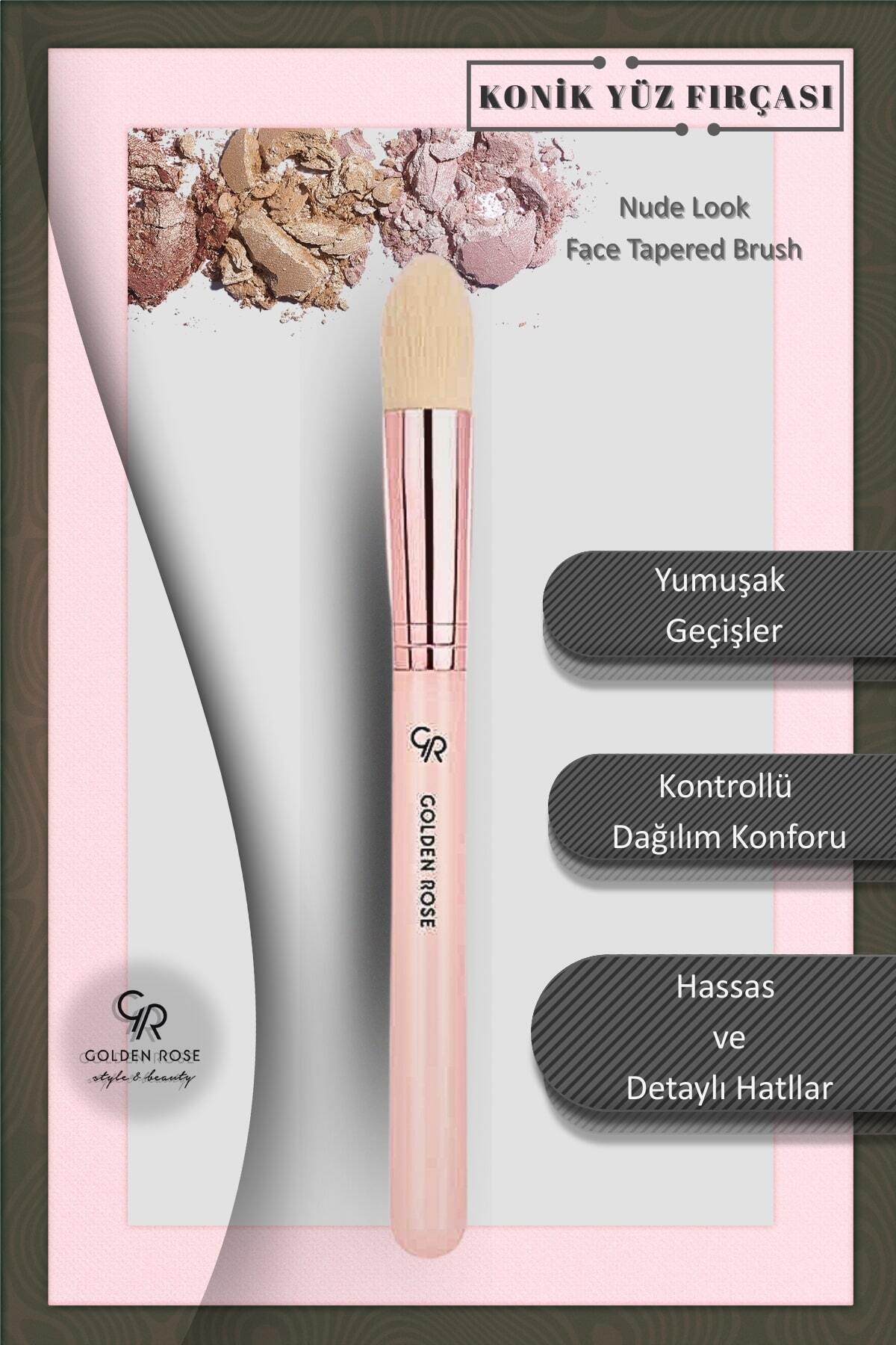 Golden Rose Nude Look Face Tapered Brush - Konik Yüz Fırçası - 8691190432423