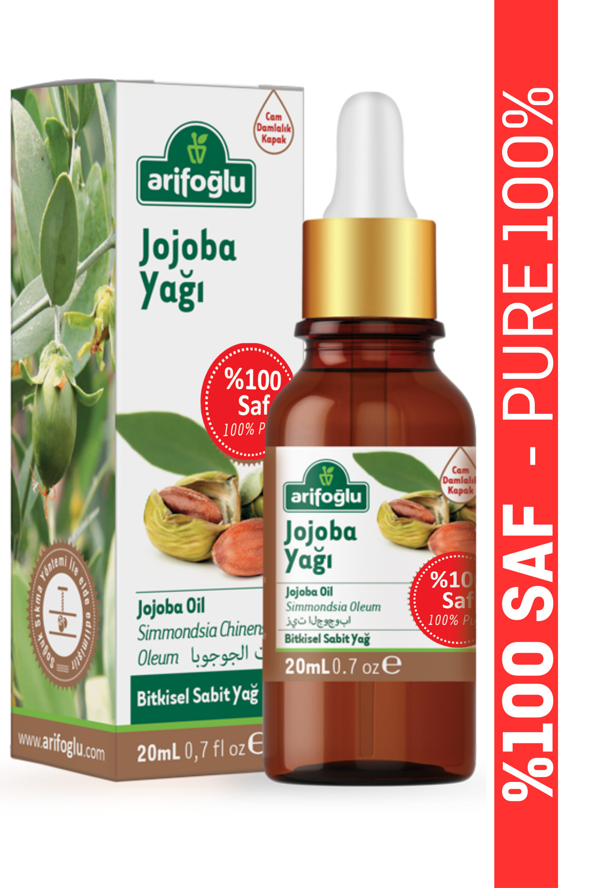 Arifoğlu Jojoba Yağı – 100% Saf ve Doğal – 20 ml