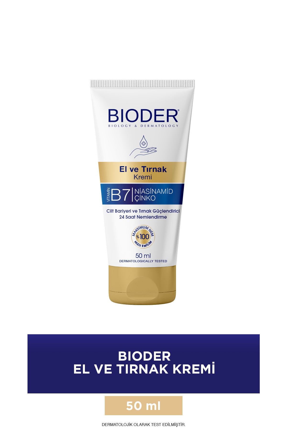Bioder El ve Tırnak Kremi Cilt Bariyeri ve Tırnak Güçlendirici 50 Ml - Vitamin B7 Niasinamid Çinko