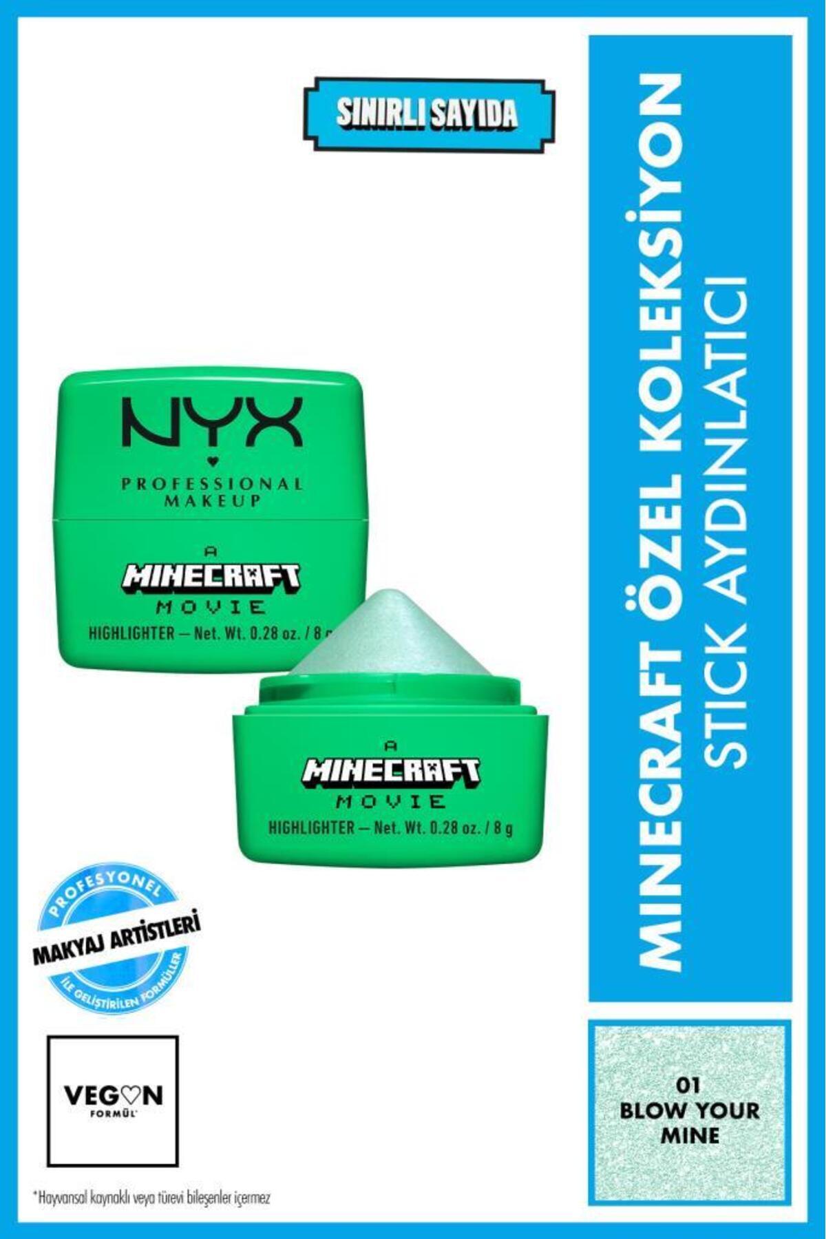 NYX Professional Makeup Minecraft Özel Koleksiyon Stick Aydınlatıcı, Highlighter Yeşil