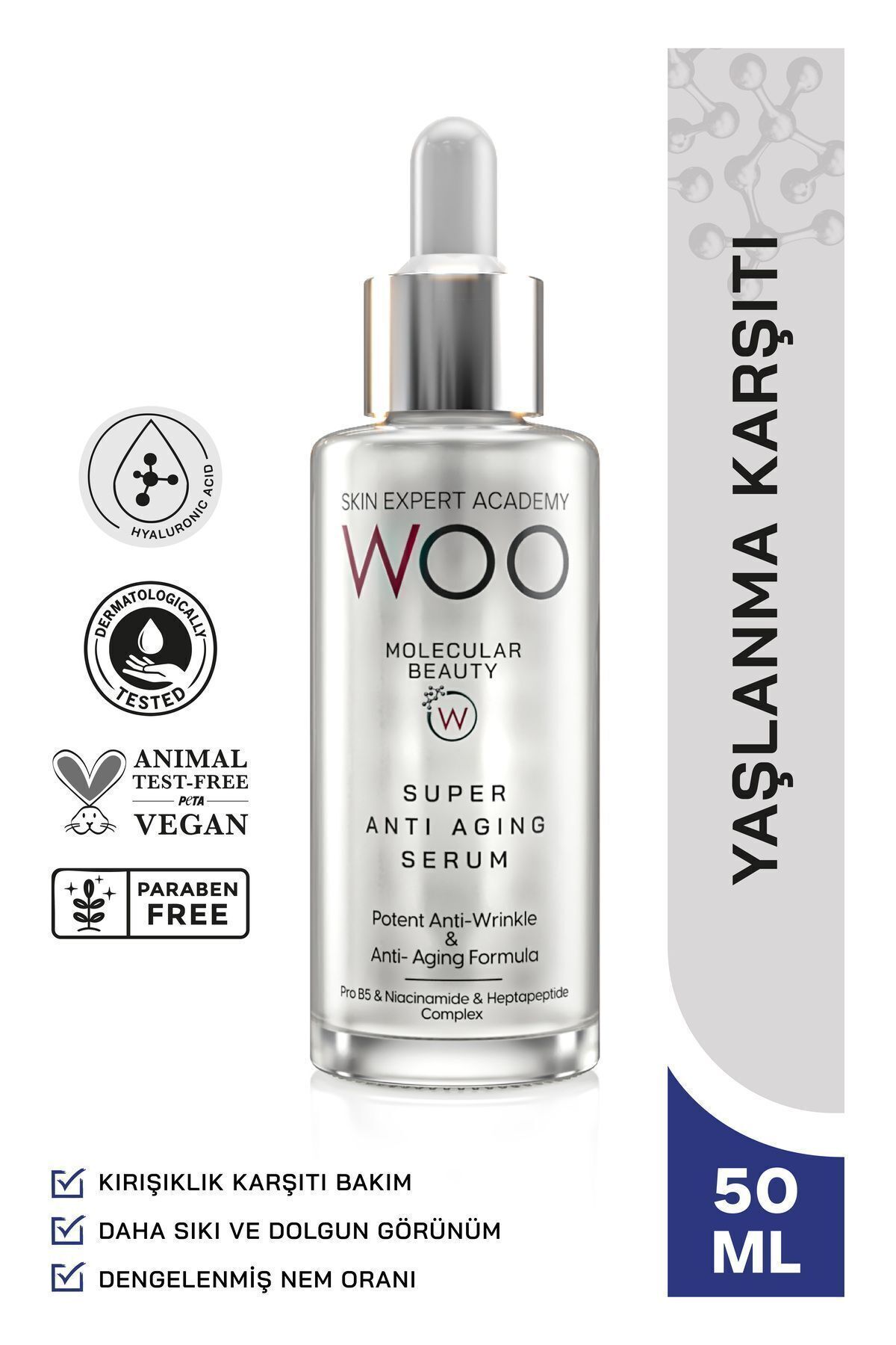 WOO Skin Expert Academy Super Anti Aging Yaşlanma, Kırışıklık Ve Sarkma Karşıtı Serum 50ml Dolgunlaştırıcı Bakım