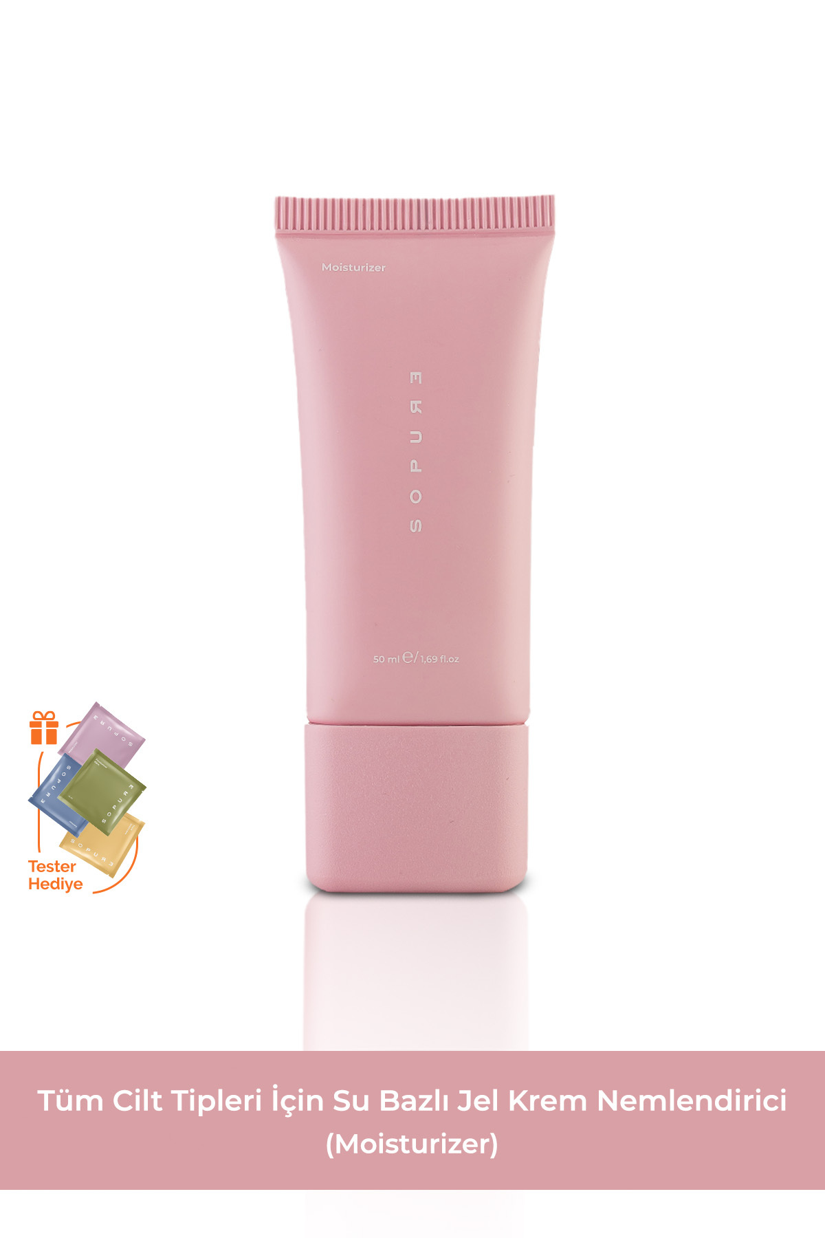 Sopure Su Bazlı Nemlendirici, Hafif Dokulu, Hassas Ciltlere Uygun, Parfümsüz ve Alkolsüz, Seramit İçerikli Jel Dokulu Cica Krem -50 ml