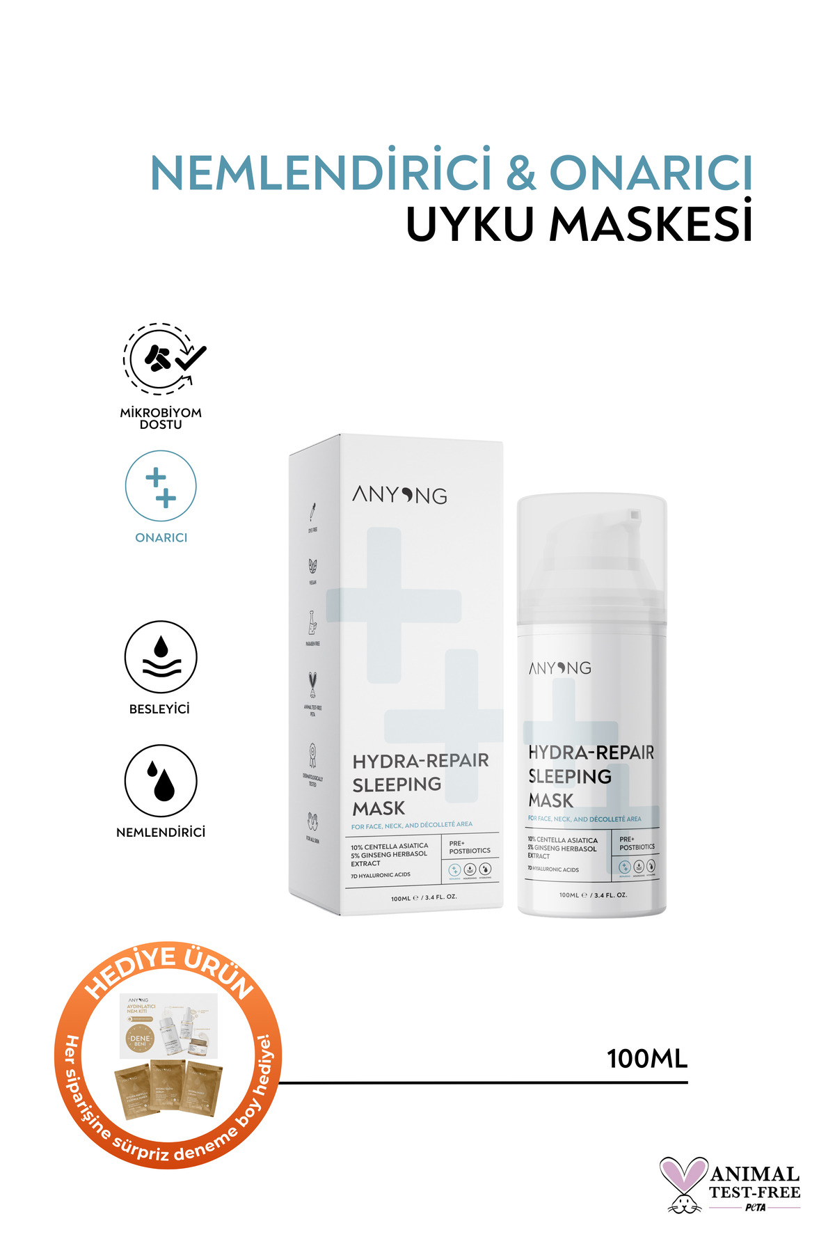 Bariyer Onarıcı, Yatıştırıcı Ve Nemlendirici Yüz Maskesi 100 ml / Ginseng & Centella (CİCA)