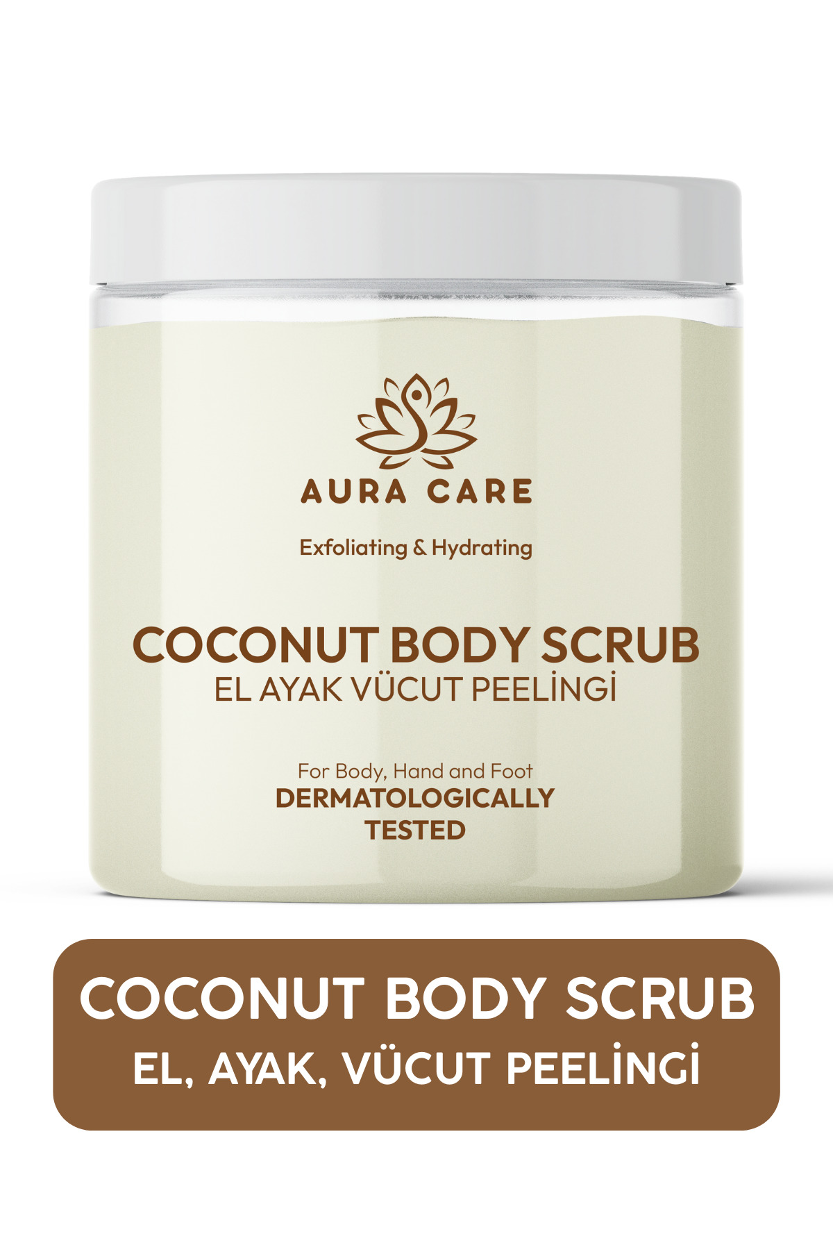 Aura Care Nemlendirici, Besleyici, Batık Giderici ve Aydınlatıcı Vücut Peelingi 275 gr (Hindistan Cevizi Özlü)