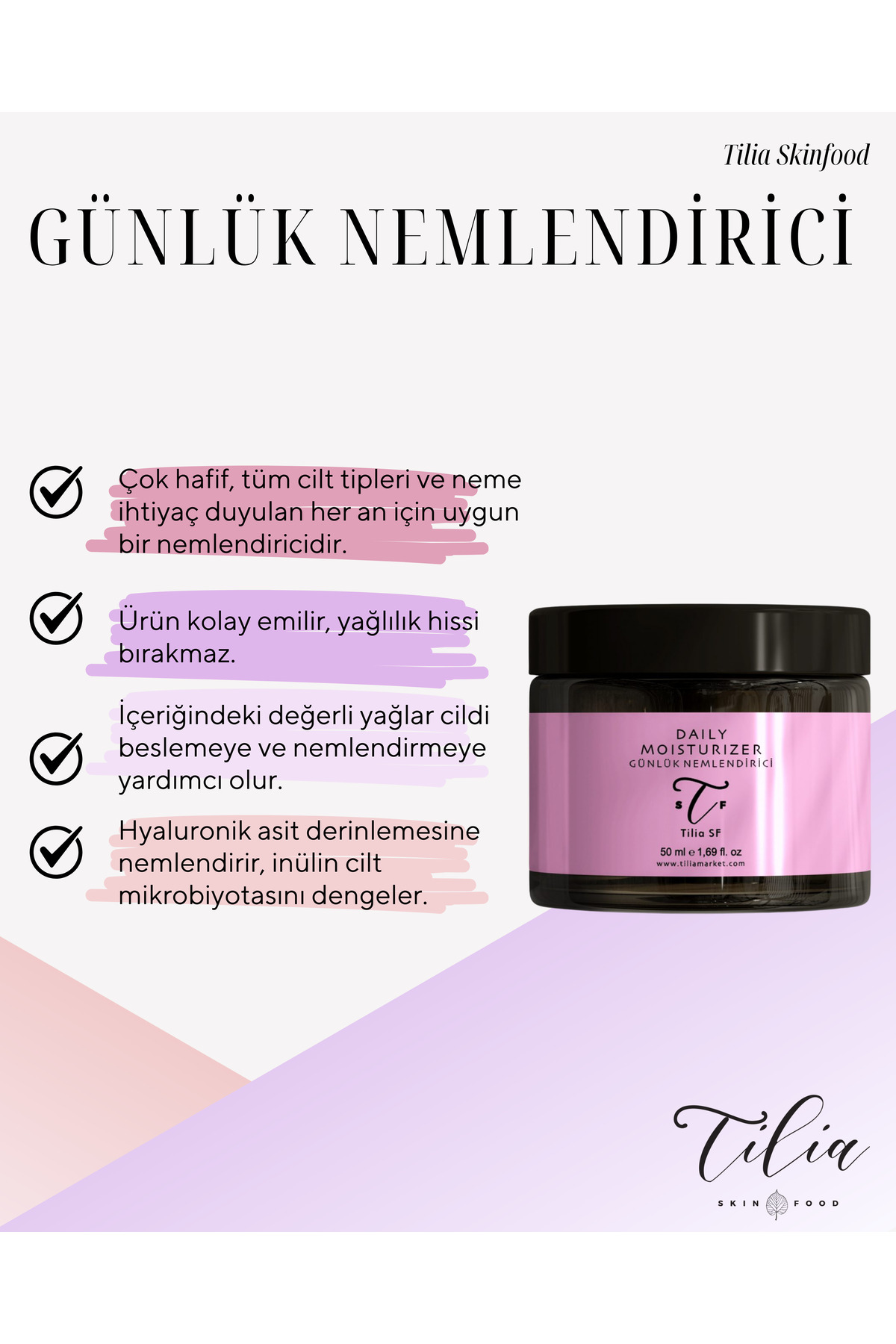 Tilia Skinfood Günlük Nemlendirici 50 ml