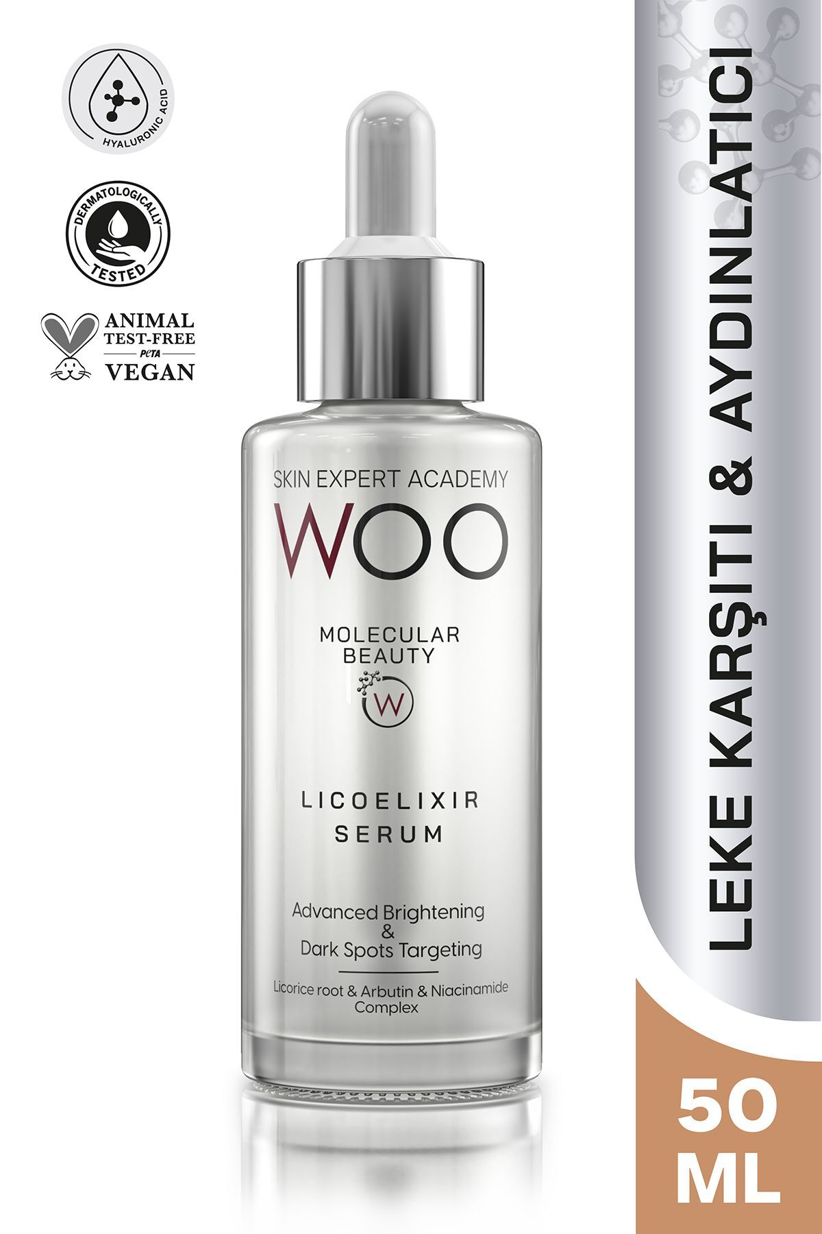 WOO Skin Expert Academy Licoelixir Aydınlatıcı Ve Leke Önleyici Serum 50 ml Eşit Cilt Tonu Arbutin Licorice Niacinamide