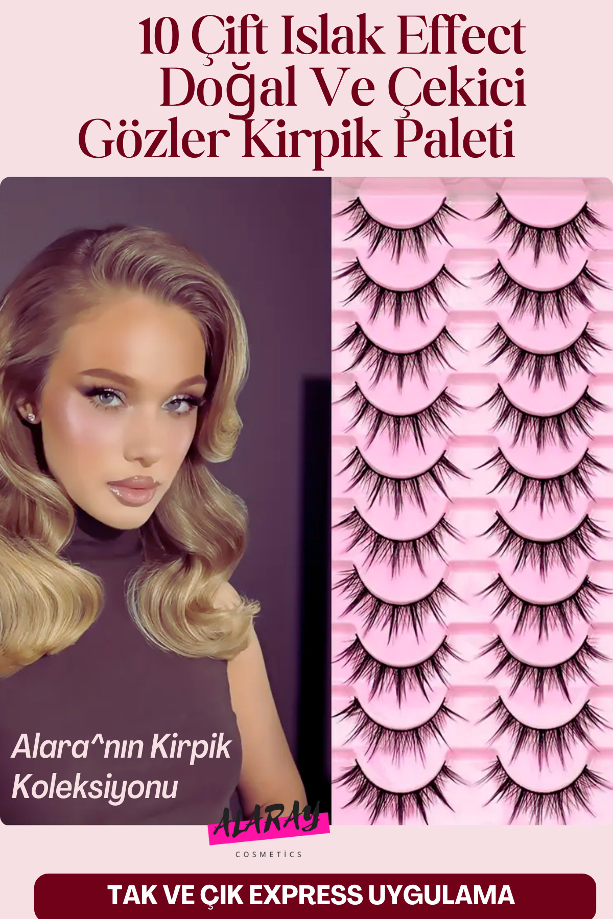 alaraycosmetics Anime Islak Effect Doğal Ve Günlük Kullanıma Uygun 10 Çift Kirpik-Alara^nın Kirpik Kolleksıyonundan