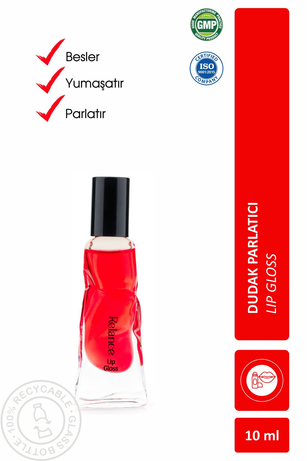 Relance Lip Gloss, Dudak Bakımı, Parlatıcı Ve Koruyucu Dudak Parlatıcısı 10 ml