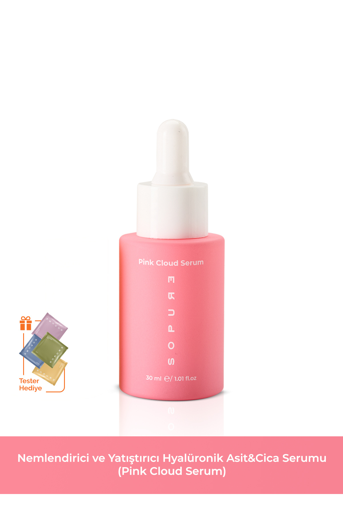 Sopure Pink Cloud Serum-Nemlendirici Etkili, Yatıştırıcı, Bariyer Güçlendirici, Hassas Cilt Sakinleştirici, Cica&Hyalüronik Asit İçeren Bakım Serumu-30 ML