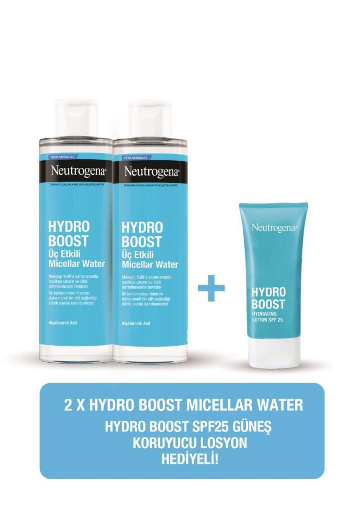 Neutrogena Hydro Boost Üç Etkili Micellar Water Makyaj Temizleme Suyu 400 ml X 2 Adet + Hydro Boost
