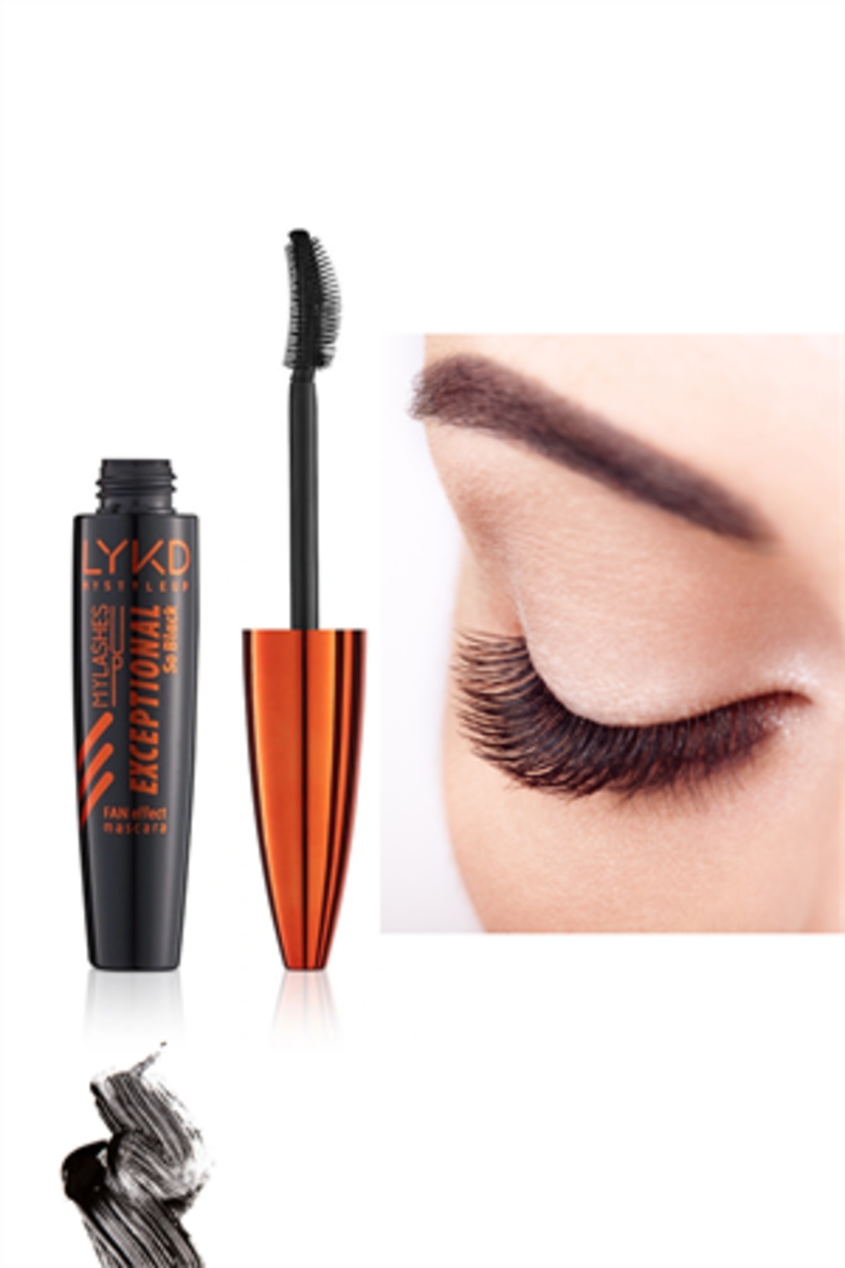 lykd Exceptional Yelpaze Etkili ve Fan Effect & Curl Maskara Kıvrım Veren Maskara 100 Black