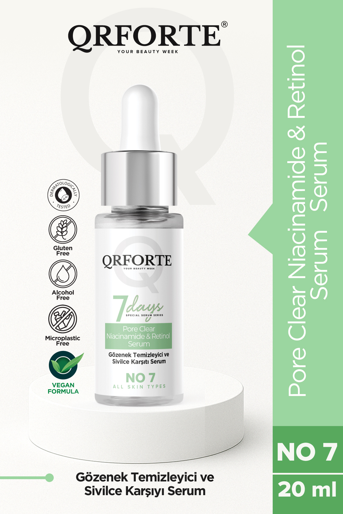 QRFORTE Pore Clear Niacinamide & Retinol Serum-gözenek Temizleyici & Karşıtı Serum