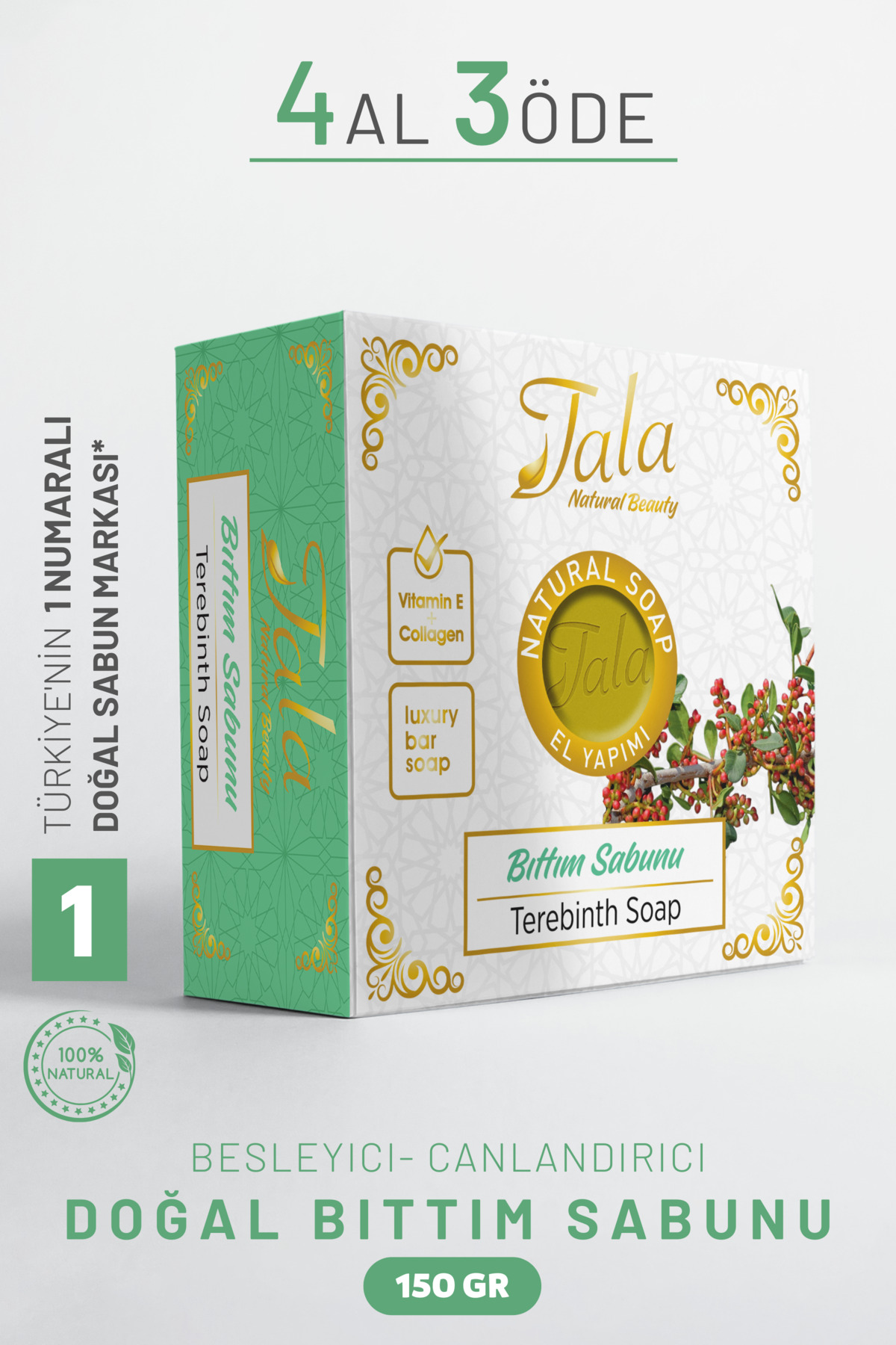 Tala Bıttım Sabunu Doğal Bitkisel Arındırıcı ve Geleneksel Bakım Sabunu 150 Gr