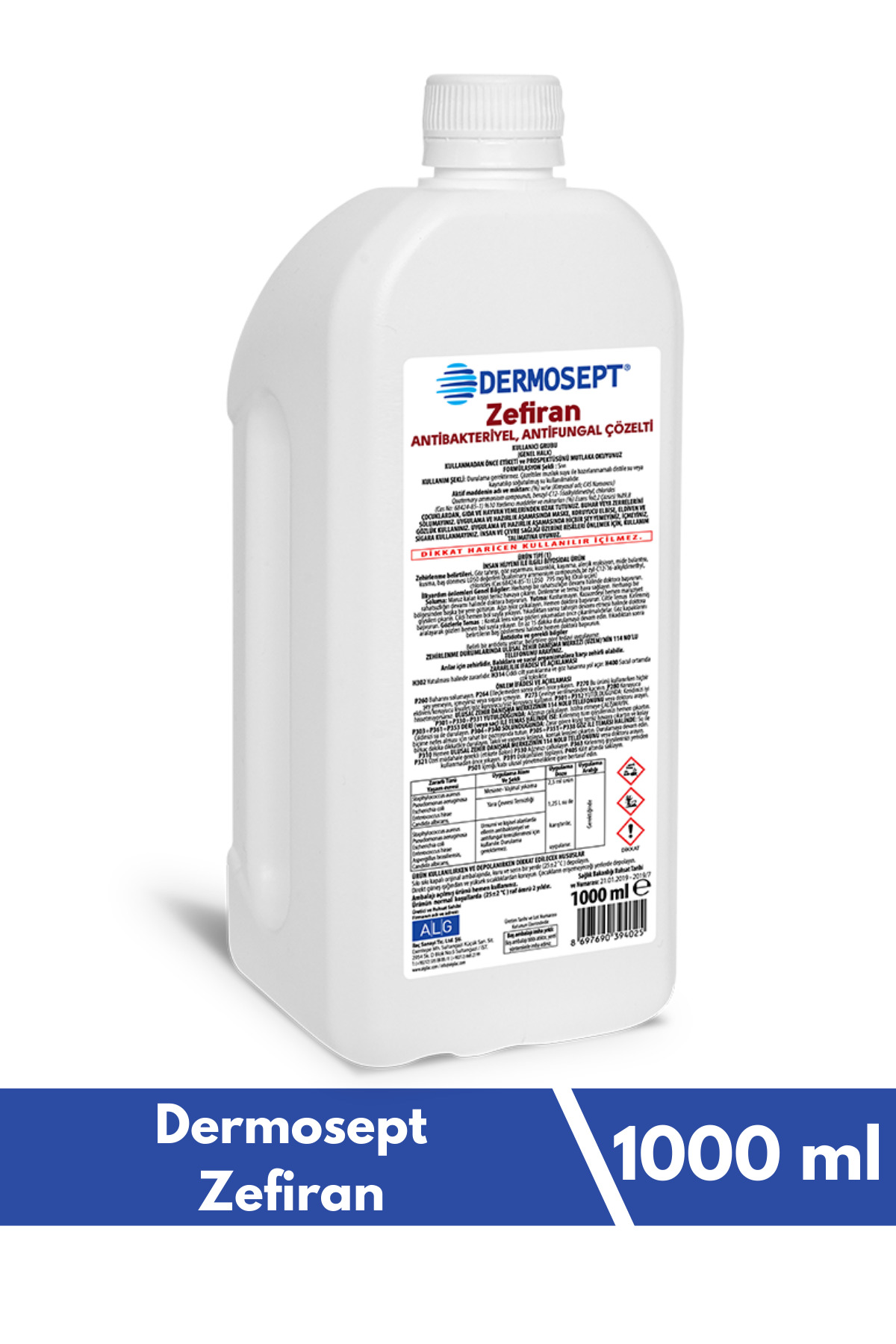 DERMOSEPT Zefiran Antibakteriyel Antifungal Çözelti 1000 ml