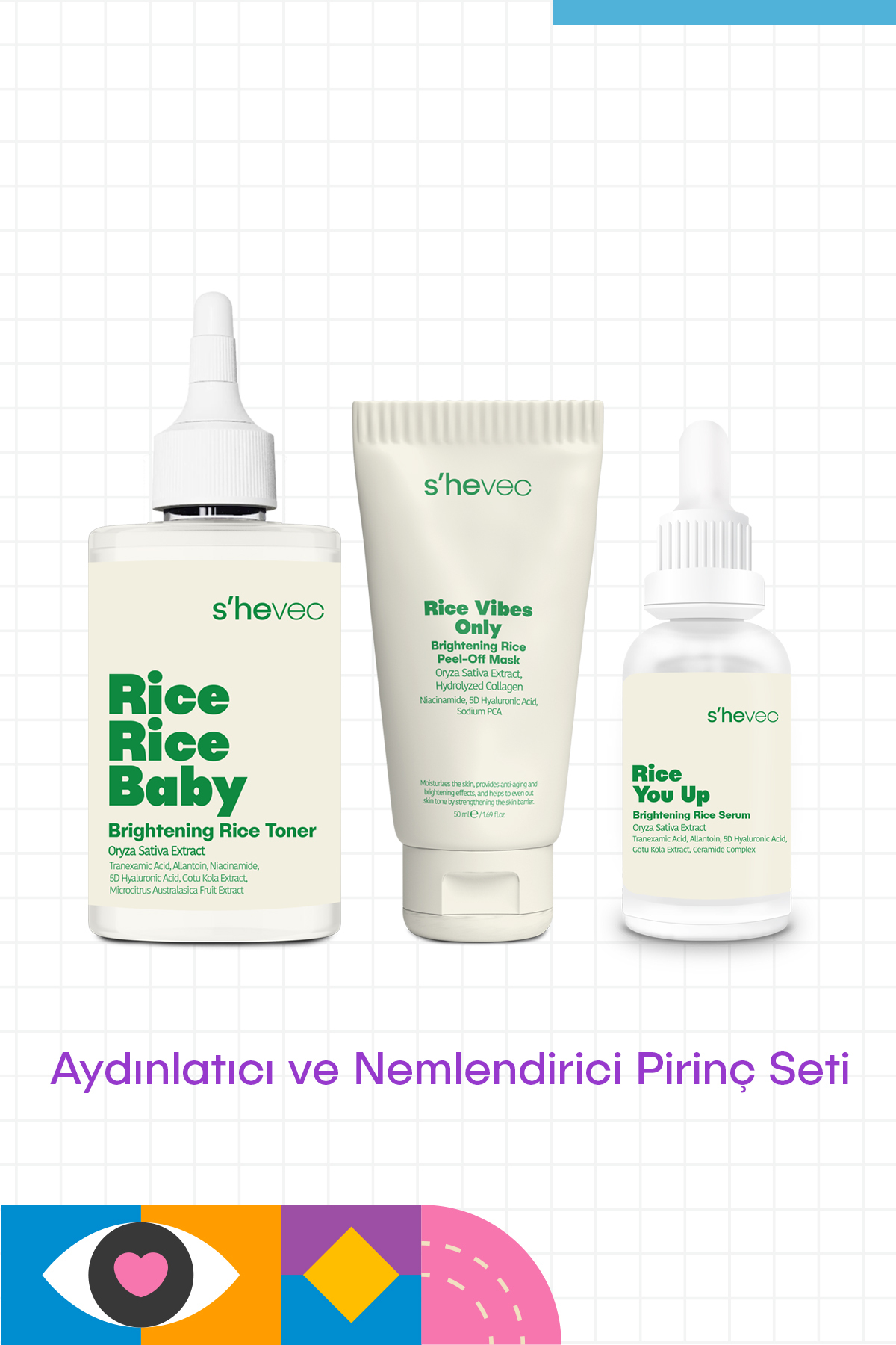 s'hevec Aydınlatıcı ve Nemlendirici Pirinç Seti