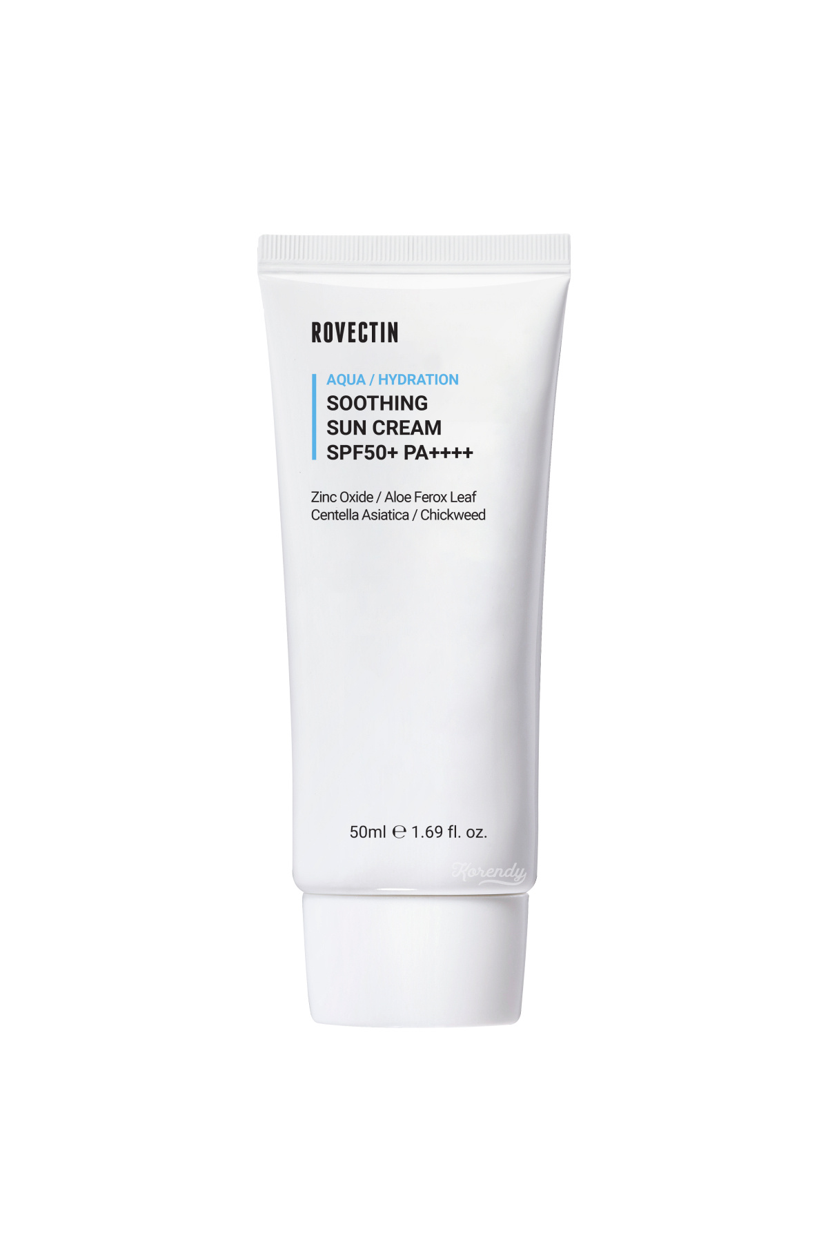 Rovectin Aqua Soothing Sun Cream SPF50+ PA++++ - %100 Fiziksel Mineral Filtreli Stres Önleyici 50ml (KORENDY)