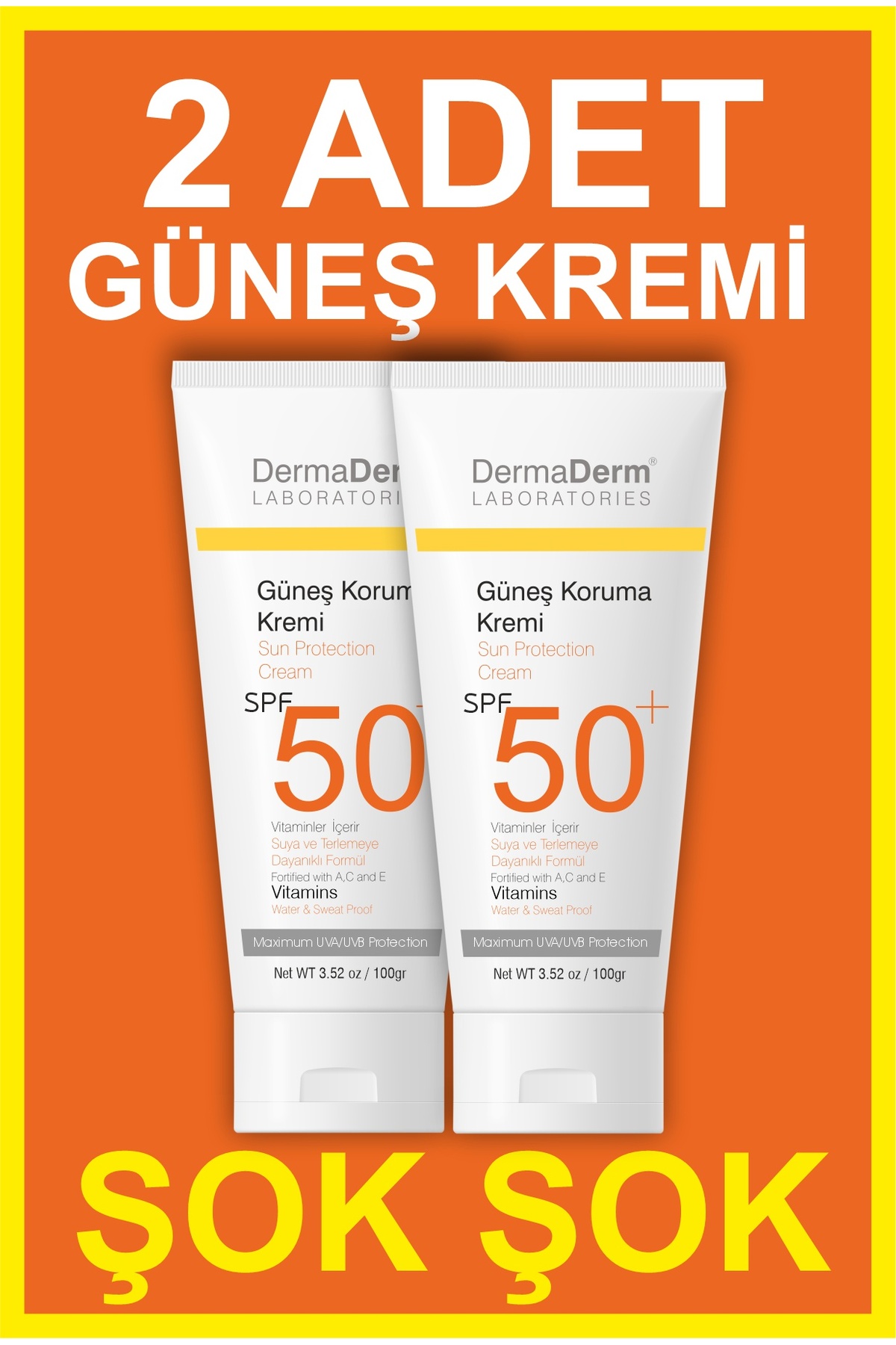 genel tr Güneş Kremi Spf 50 | Yüksek Uva/uvb Koruma | Yeni Üretim 100 gr 2 Adet