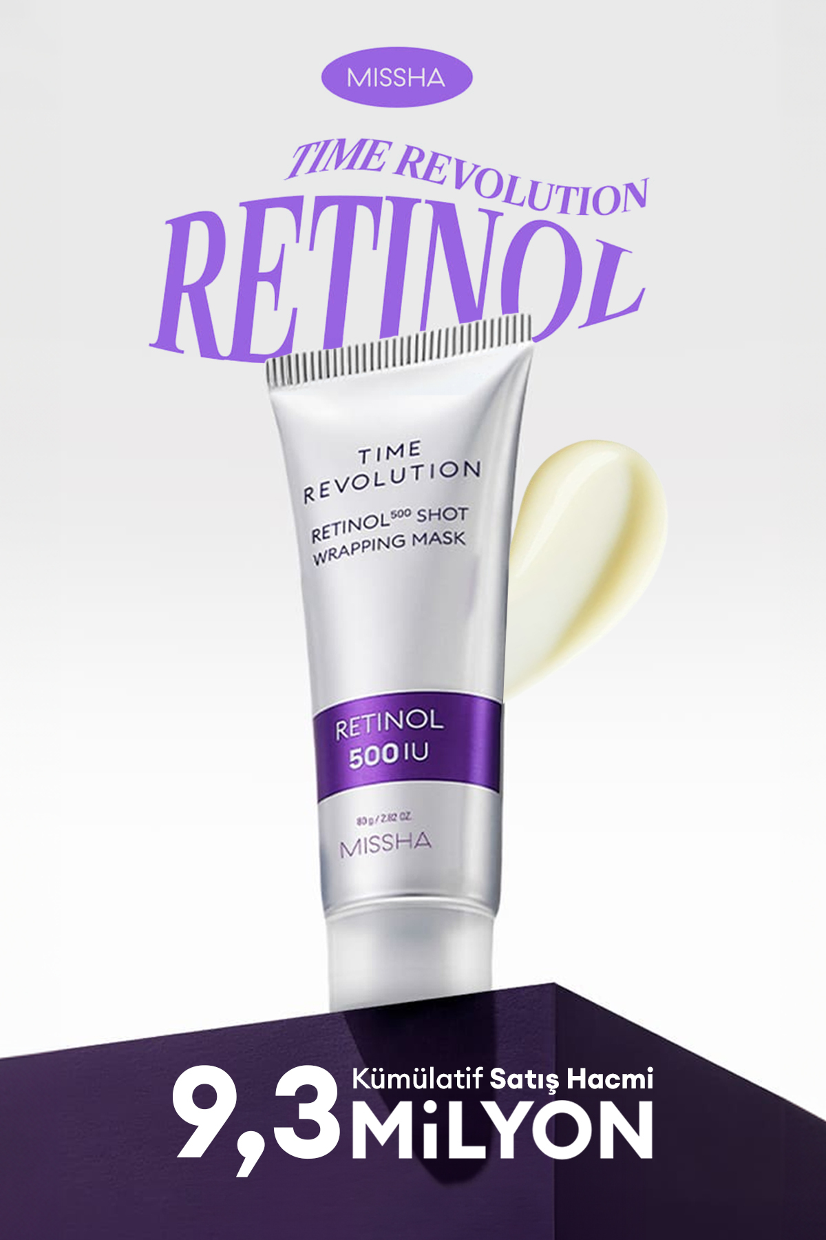 Missha Retinol İçerikli Kırışıklık Karşıtı Soyulabilen Maske Time Revolution Retinol 500 Shot Wrapping Mask
