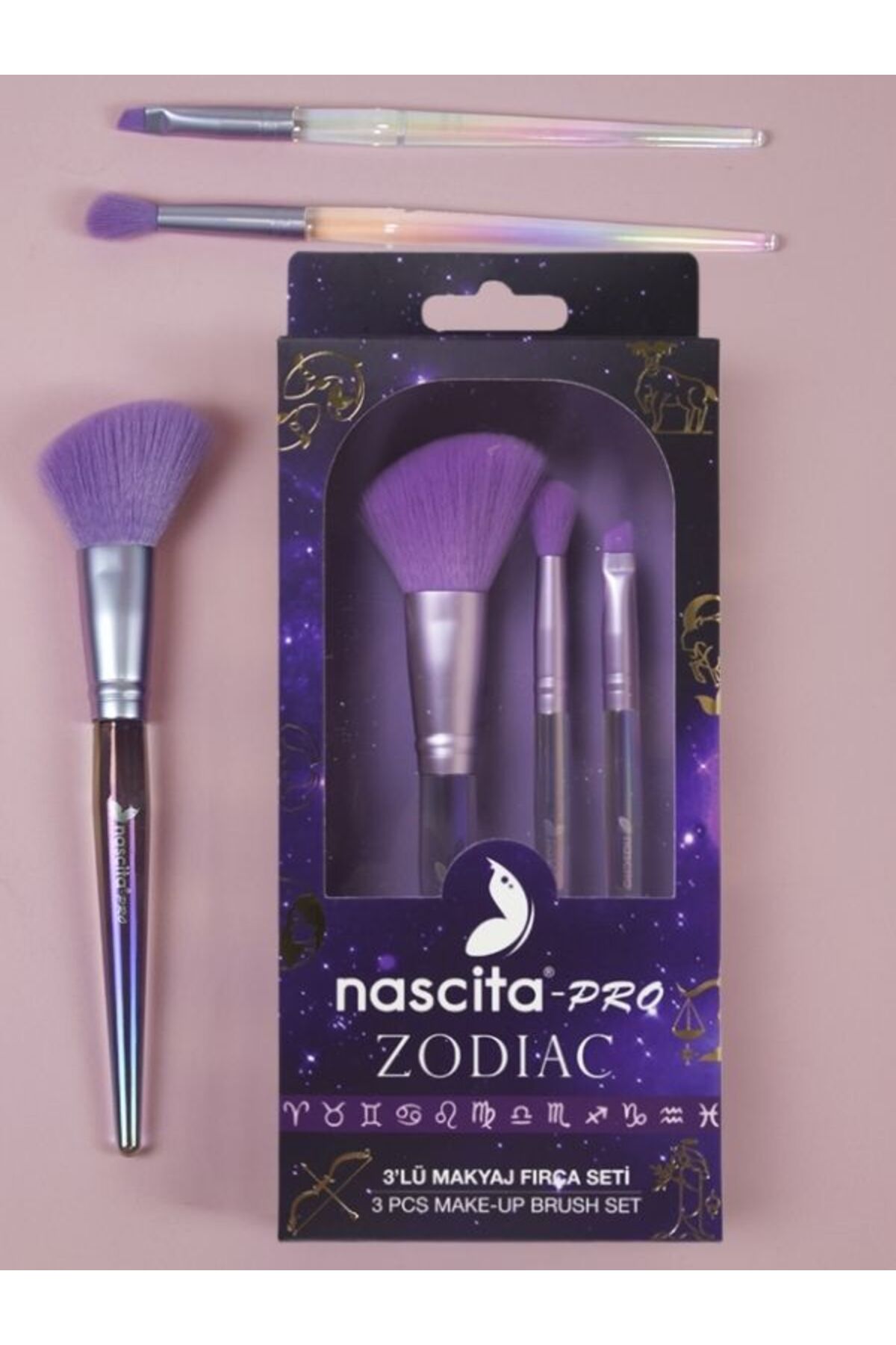 nascita Pro Zodiac Günlük 3'lü Makyaj Fırça Seti - 138
