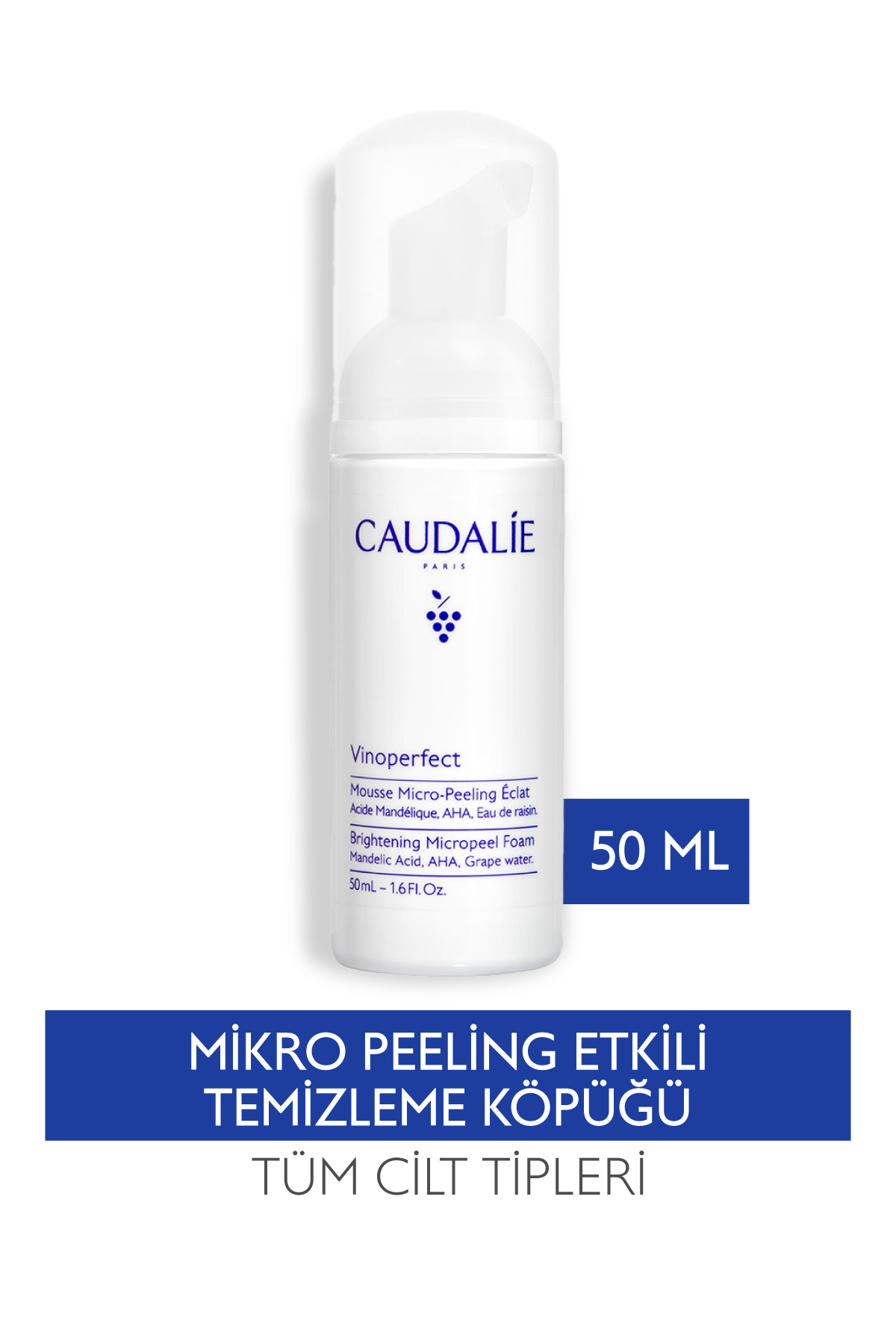 Caudalie Vinoperfect Işıltı Verici Mikro Peeling Temizleme Köpüğü 50 ml