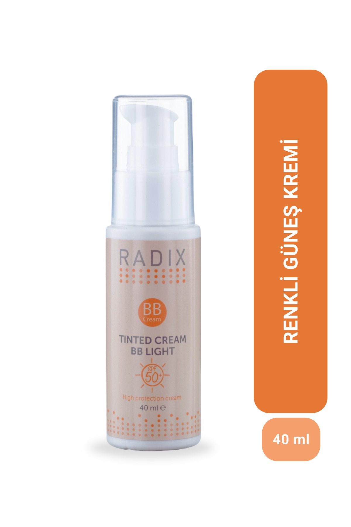 Radix Renkli Kapatıcılı Yüz Güneş Kremi - Tinted Cream Bb Light (AÇIK-ORTA TON) 50spf 40ml