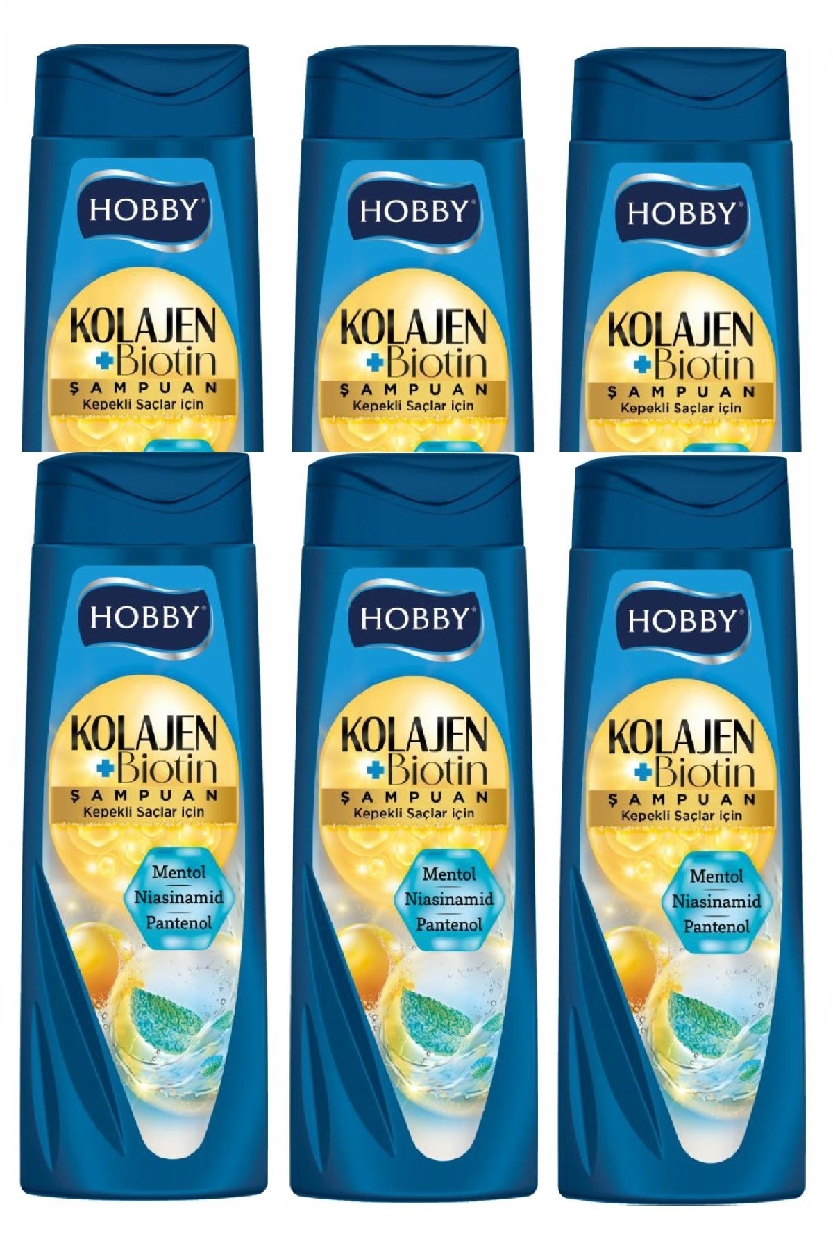 Hobby Şampuan Kolajen Mentol Kepekli Saç 480 Ml x 6 Adet