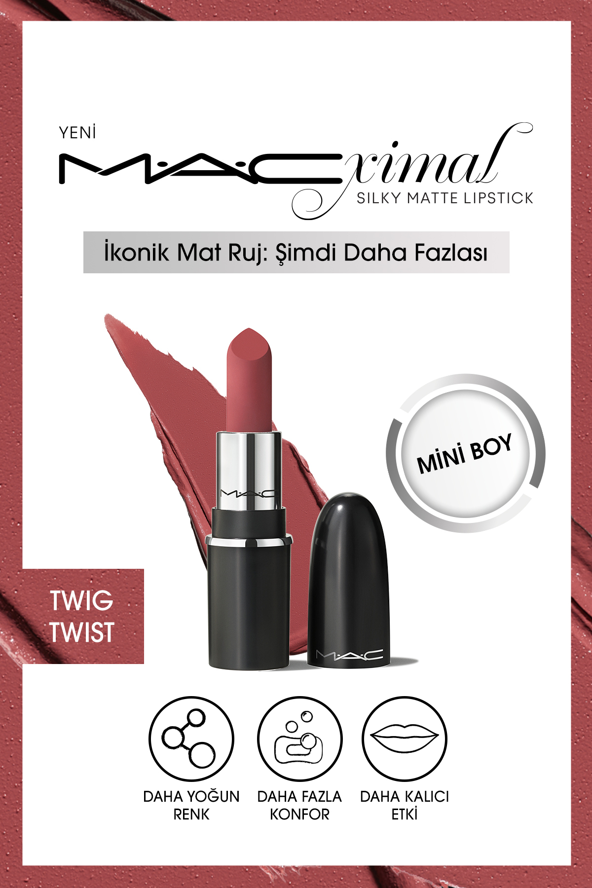 M.A.C MACximal Mini Mac Silky Matte Lipstick - Twig Twist 1.7g