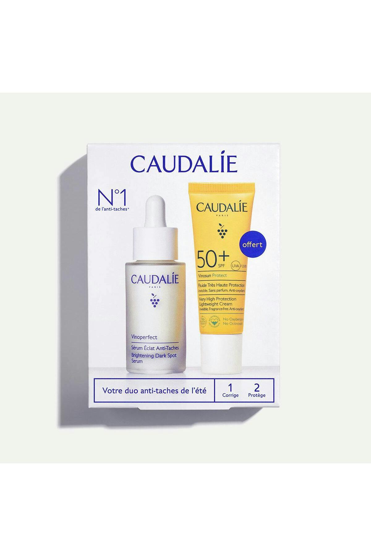 Caudalie Leke Karşıtı Ikili Set - Vinoperfect Serum 30 ml Vinosun Yüksek Korumalı Krem Spf50 20 ml