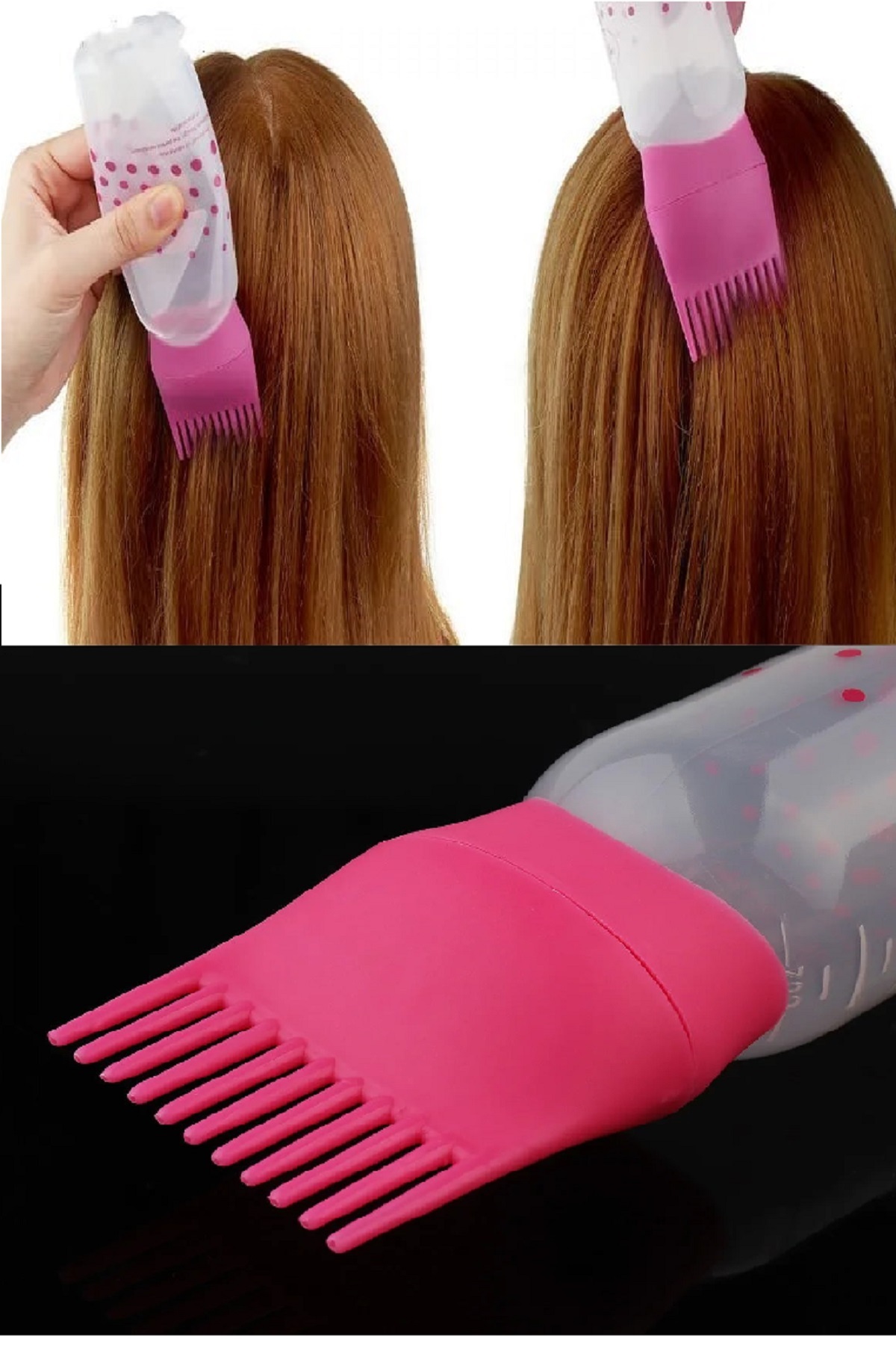 silky glows Hazneli Saç Boyama AparatıTaraklı Saç Bakımı Krem Saç Yağı Uygulama Aparatı