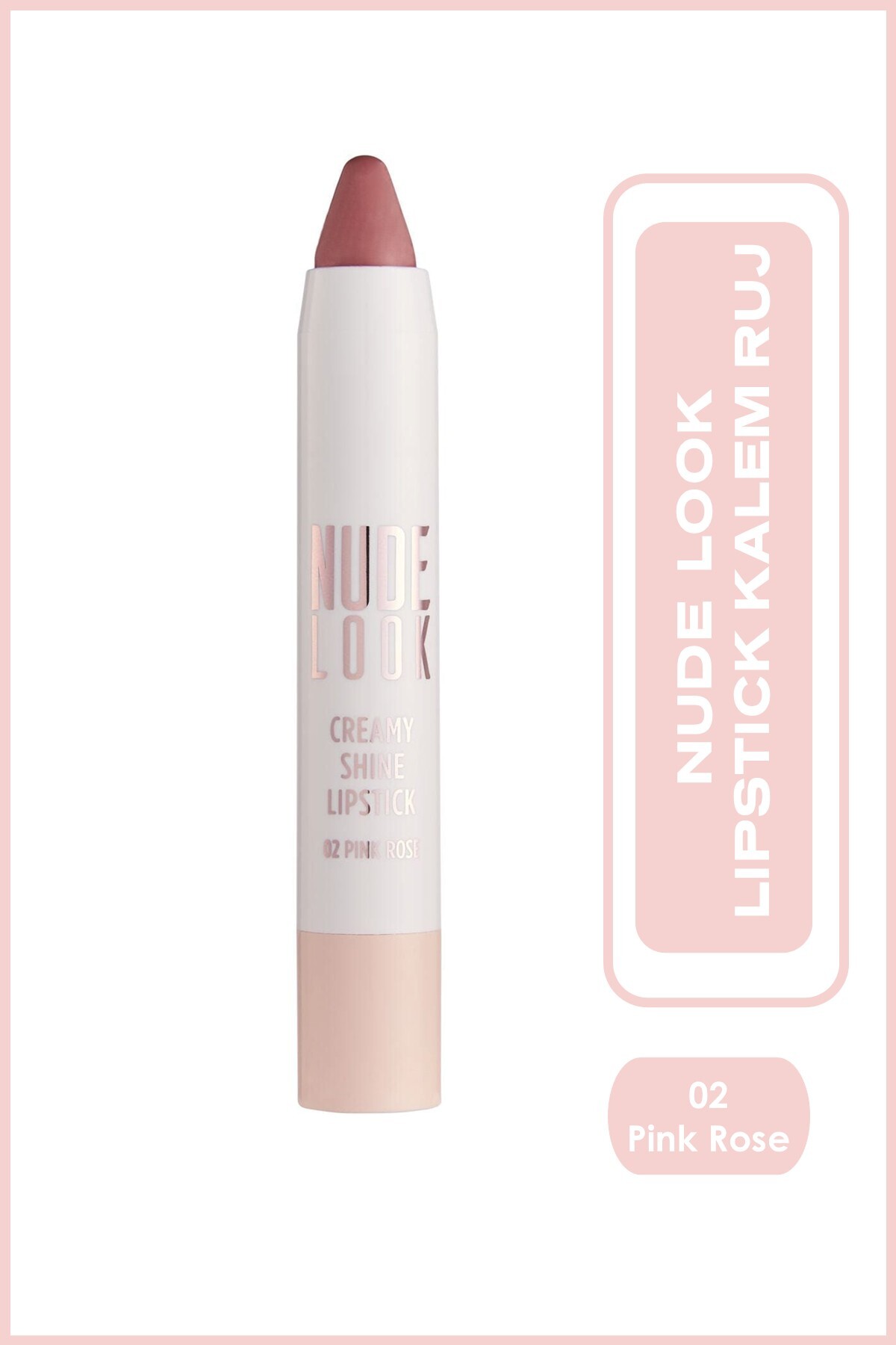 Golden Rose Nude Look Creamy Shine Lipstick 02 Pink Rose Shea Yağlı Kremsi Parlak Ruj 3,5 g