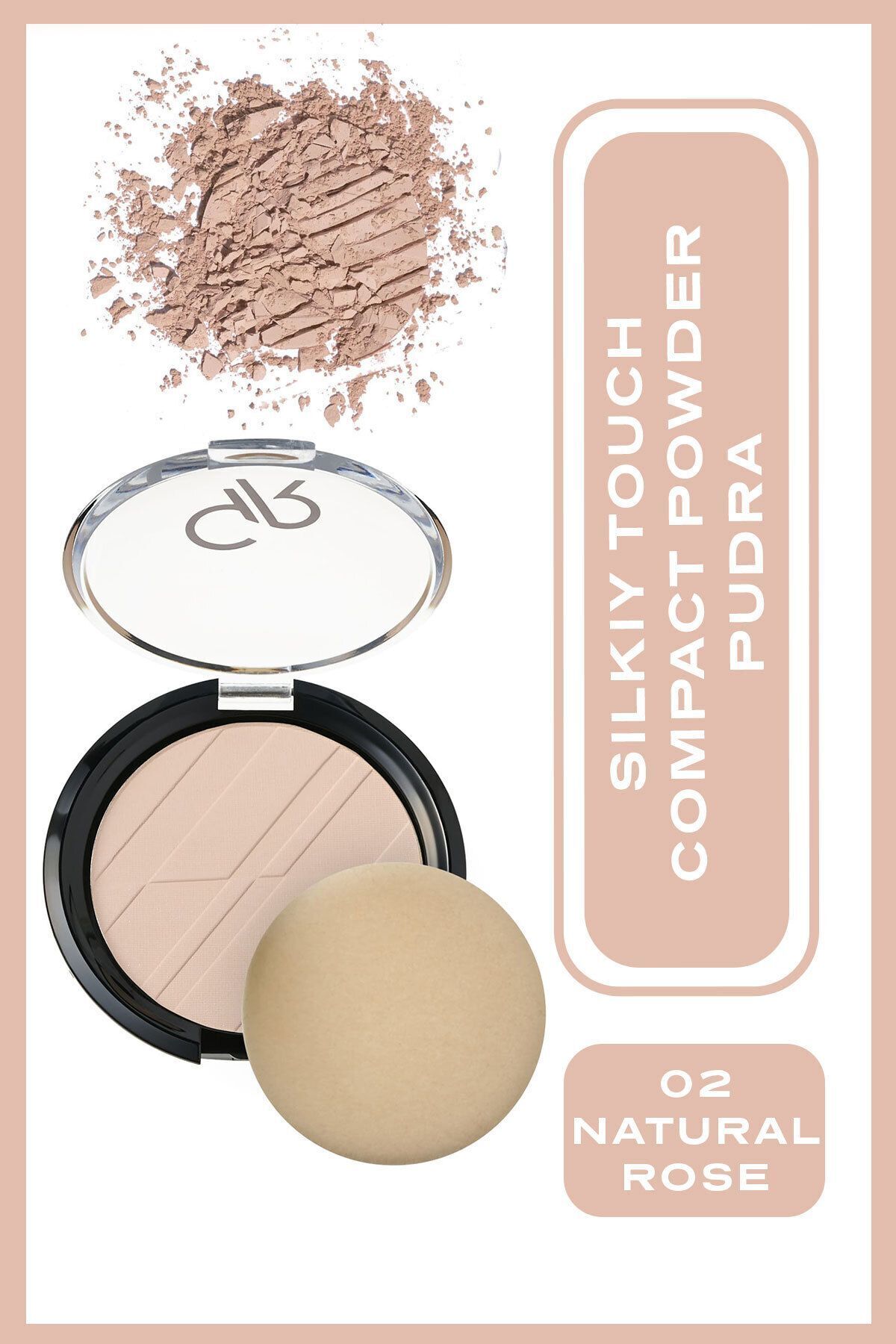 Golden Rose Silky Touch Compact Powder No: 02 Natural Rose - İpeksi Sıkıştırılmış Pudra 12 g