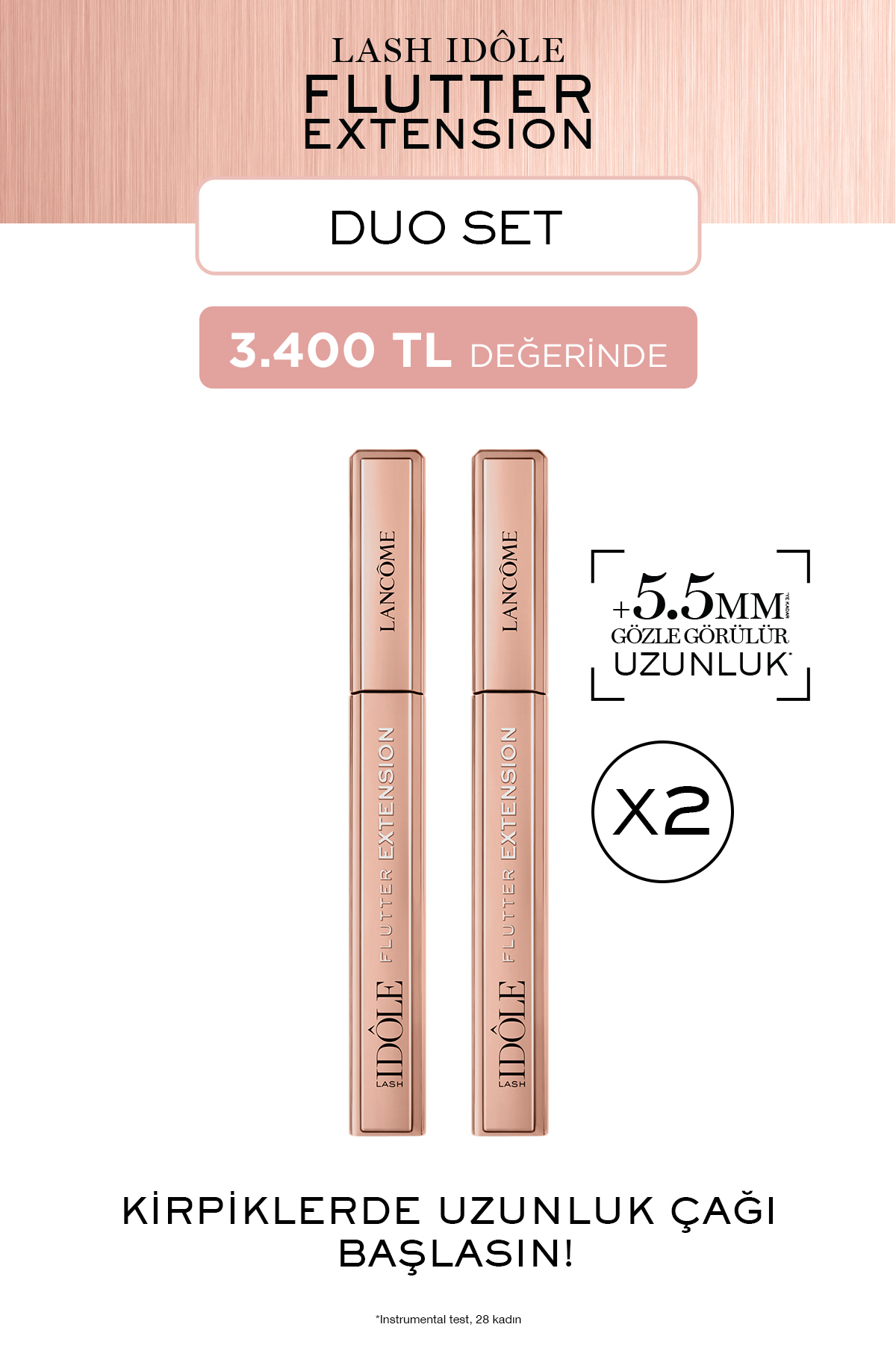 Lancome Lash Idole Flutter Extension Uzun Görünüm veren Maskara Duo Set 7829999999208