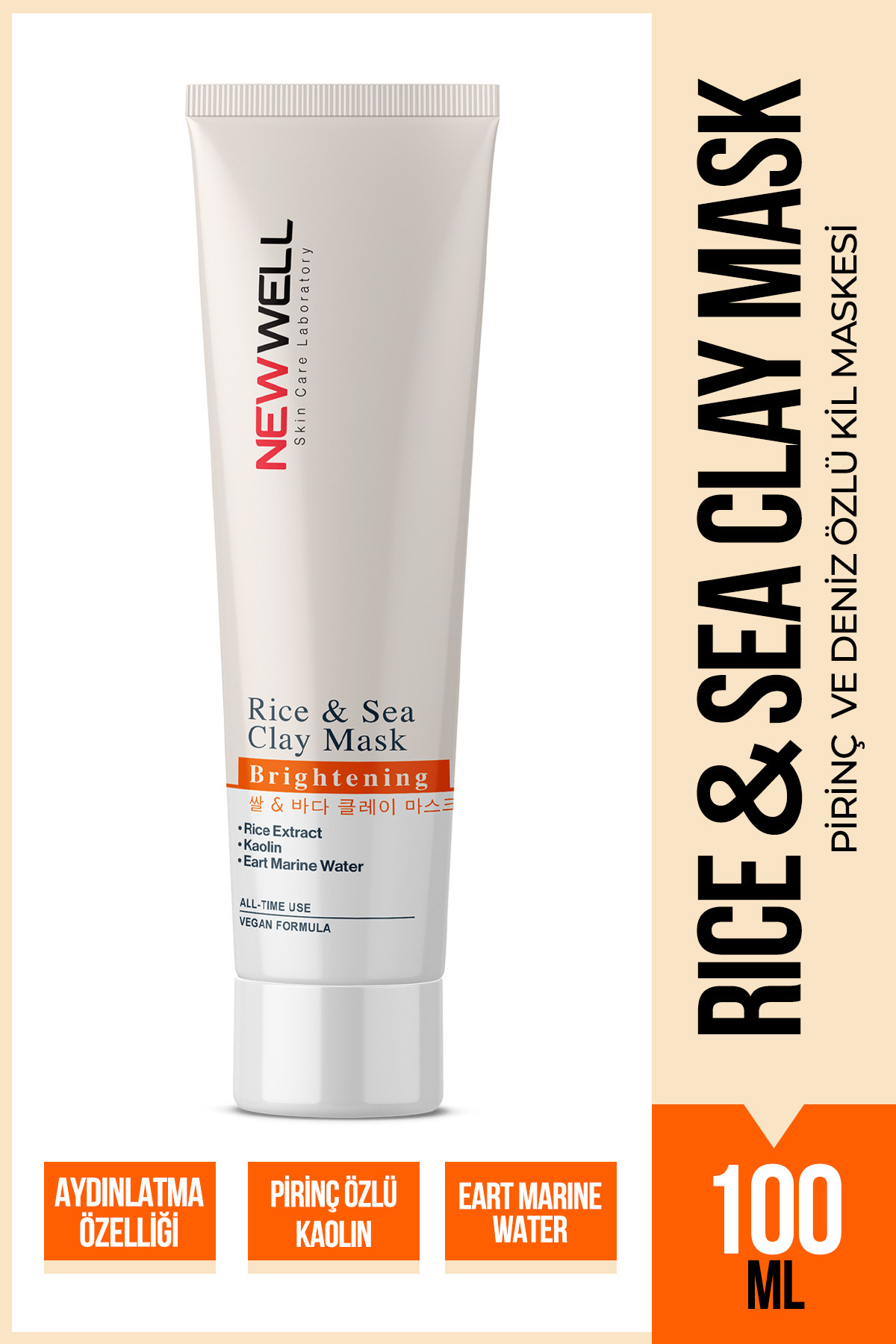 New Well Rice & Sea Clay Mask Pirinç ve Deniz Özlü Kil Maskesi 100 ML