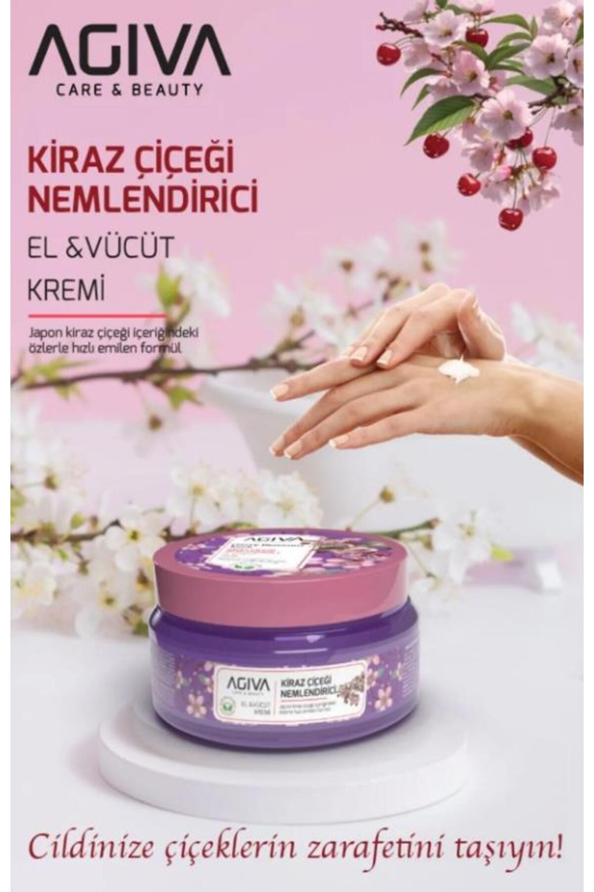 Agiva Nemlendiricili El ve Vücut Kremi 300 ml Kiraz Çiçeği