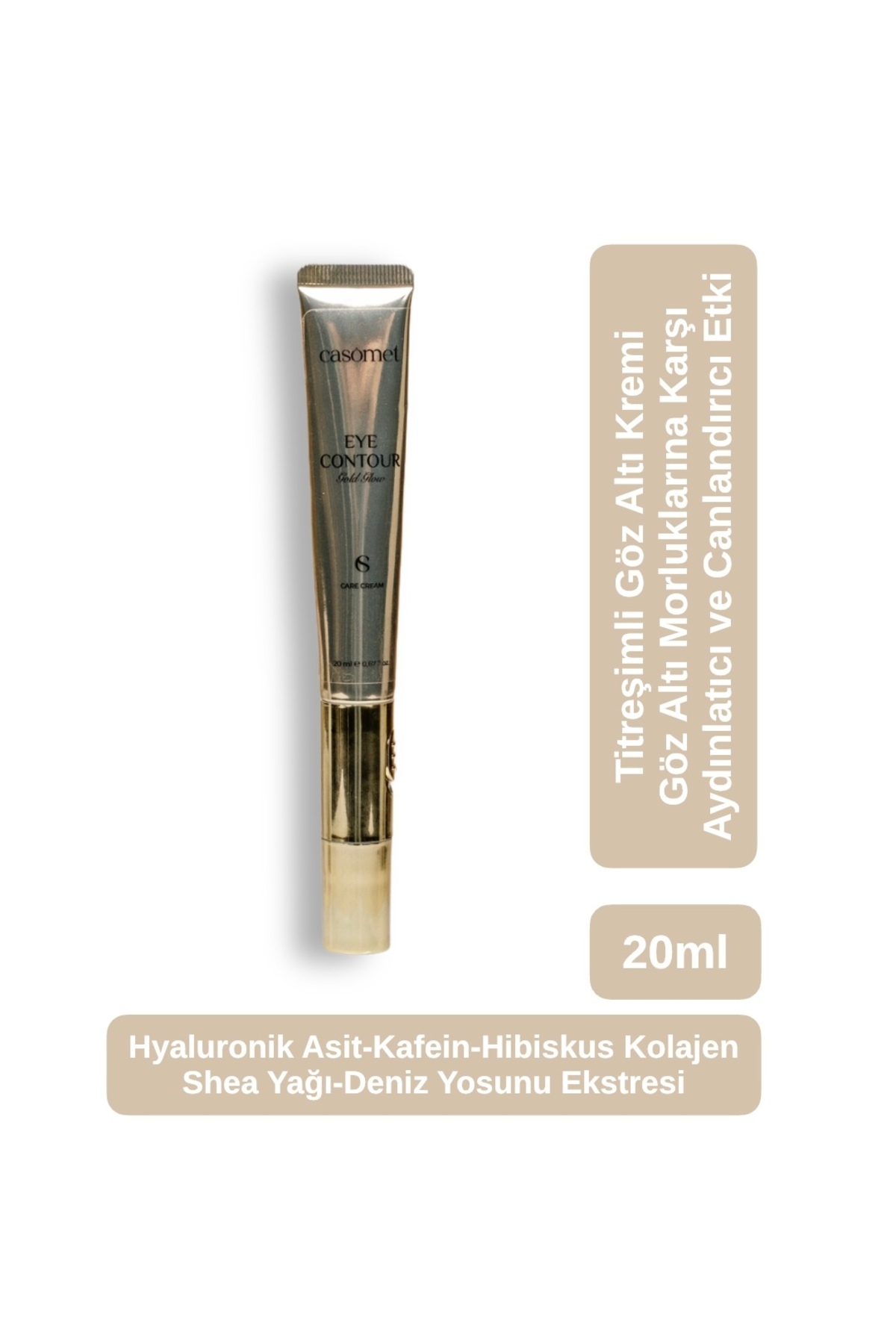 casomet Titreşimli Gözaltı Kremi- Morluk, Şişlik ve Yorgunluk Görünüme Karşı 20ml