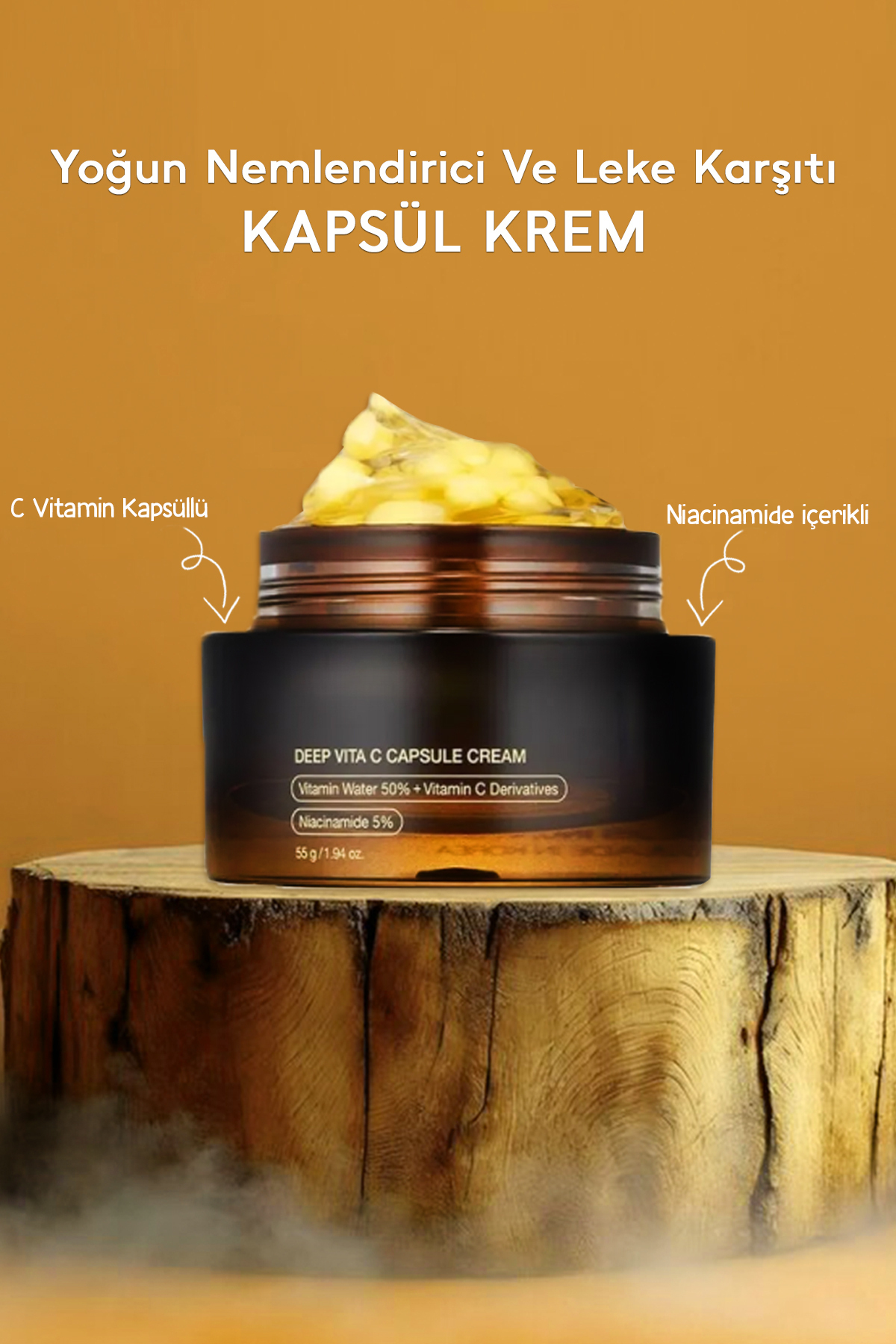 Pastelya Kapsül Yüz Krem – Cilt Aydınlatıcı, Vitamin C Yoğun Nemlendirici Ve Leke Karşıtı Yüz Krem