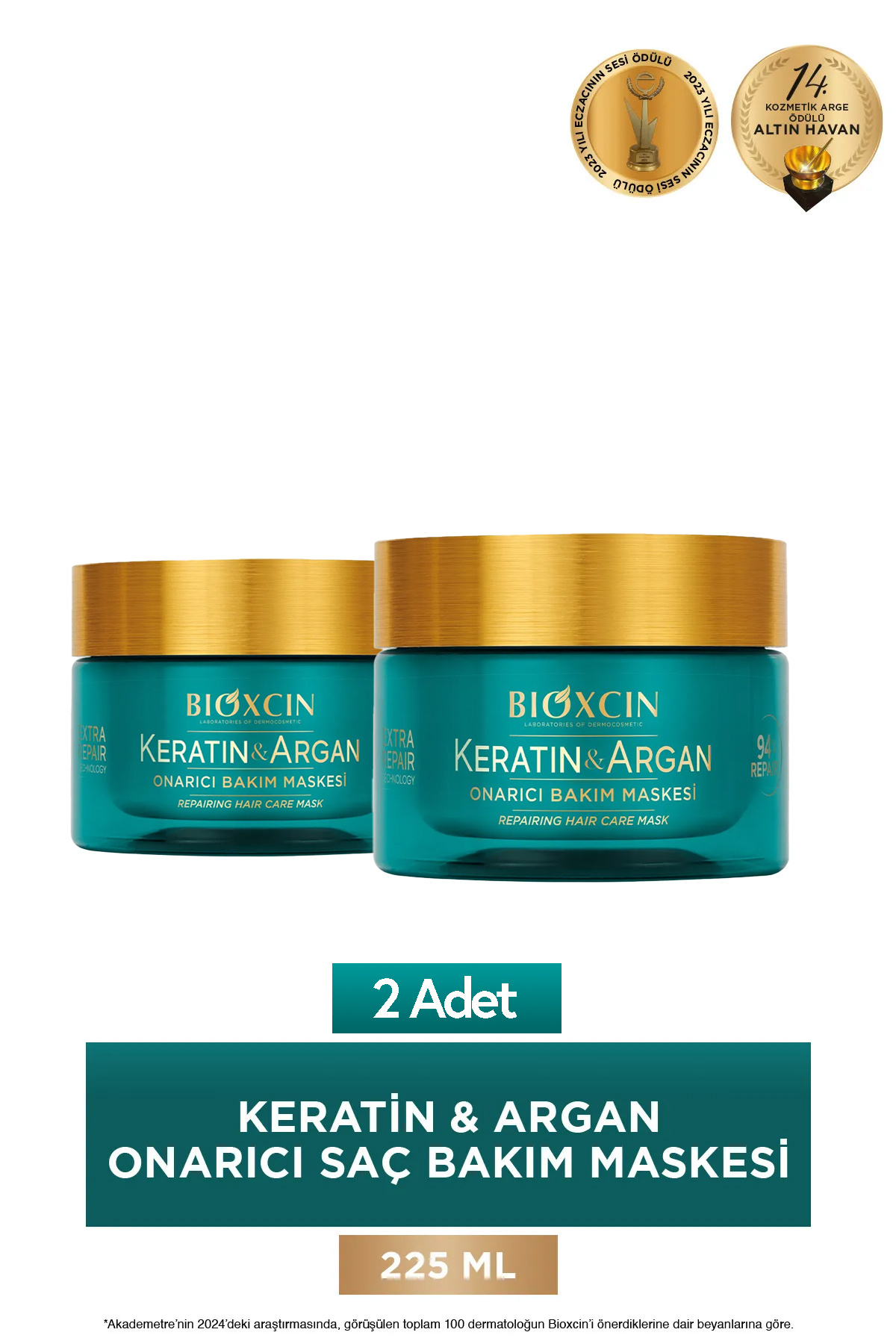 Bioxcin Keratin & Argan Onarıcı Bakım Maskesi 225 Ml 2 Adet