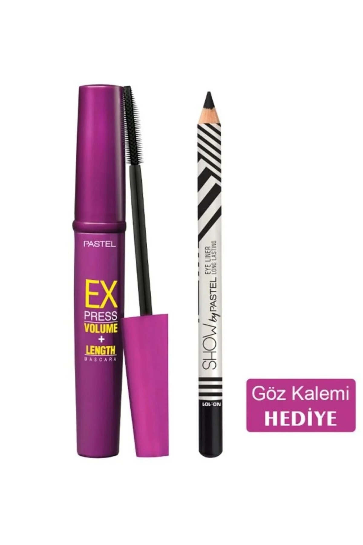 Pastel Express Volume Length Maskara Göz Kalemi Hediyeli
