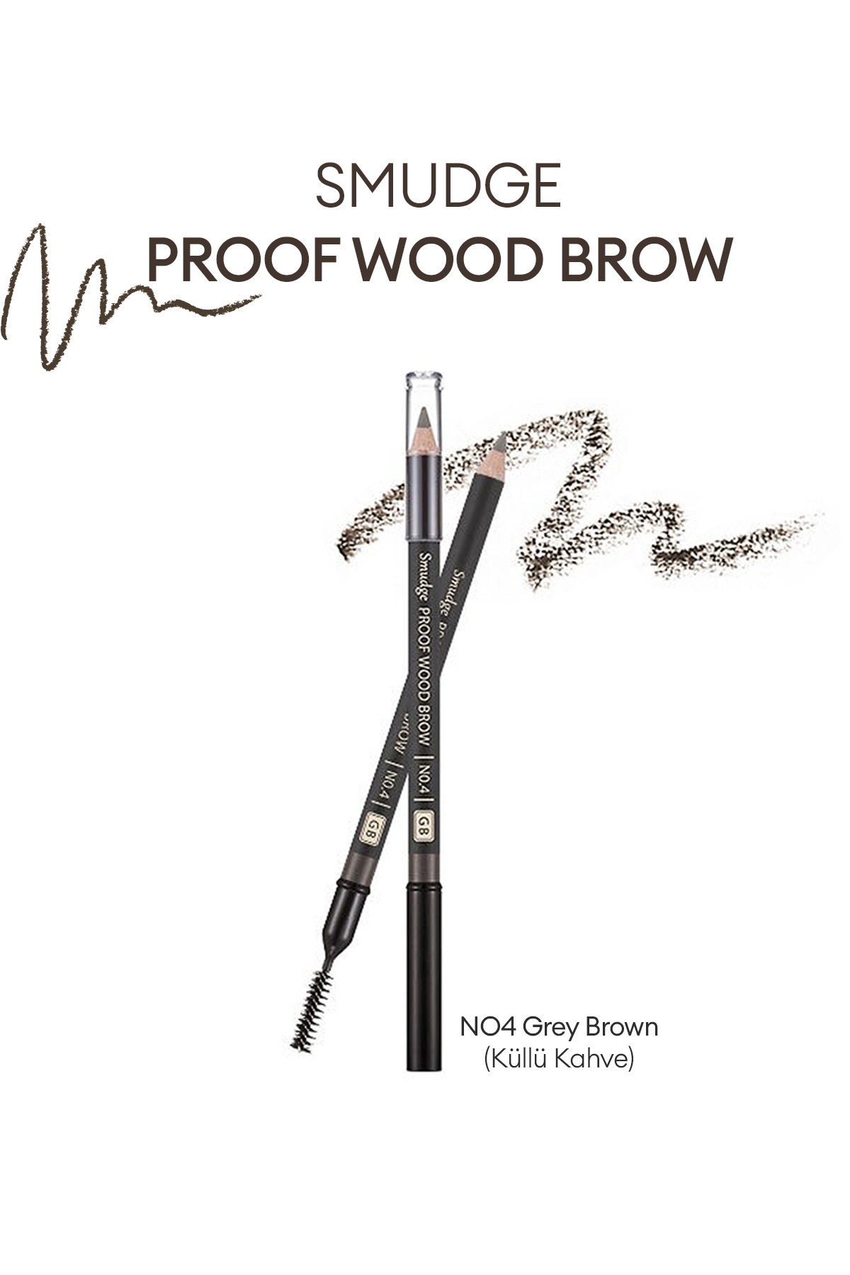 Missha Bulaşmayan Kalıcı Doğal Kaş Kalemi Smudge Proof Wood Brow No.4 (GRAY BROWN)