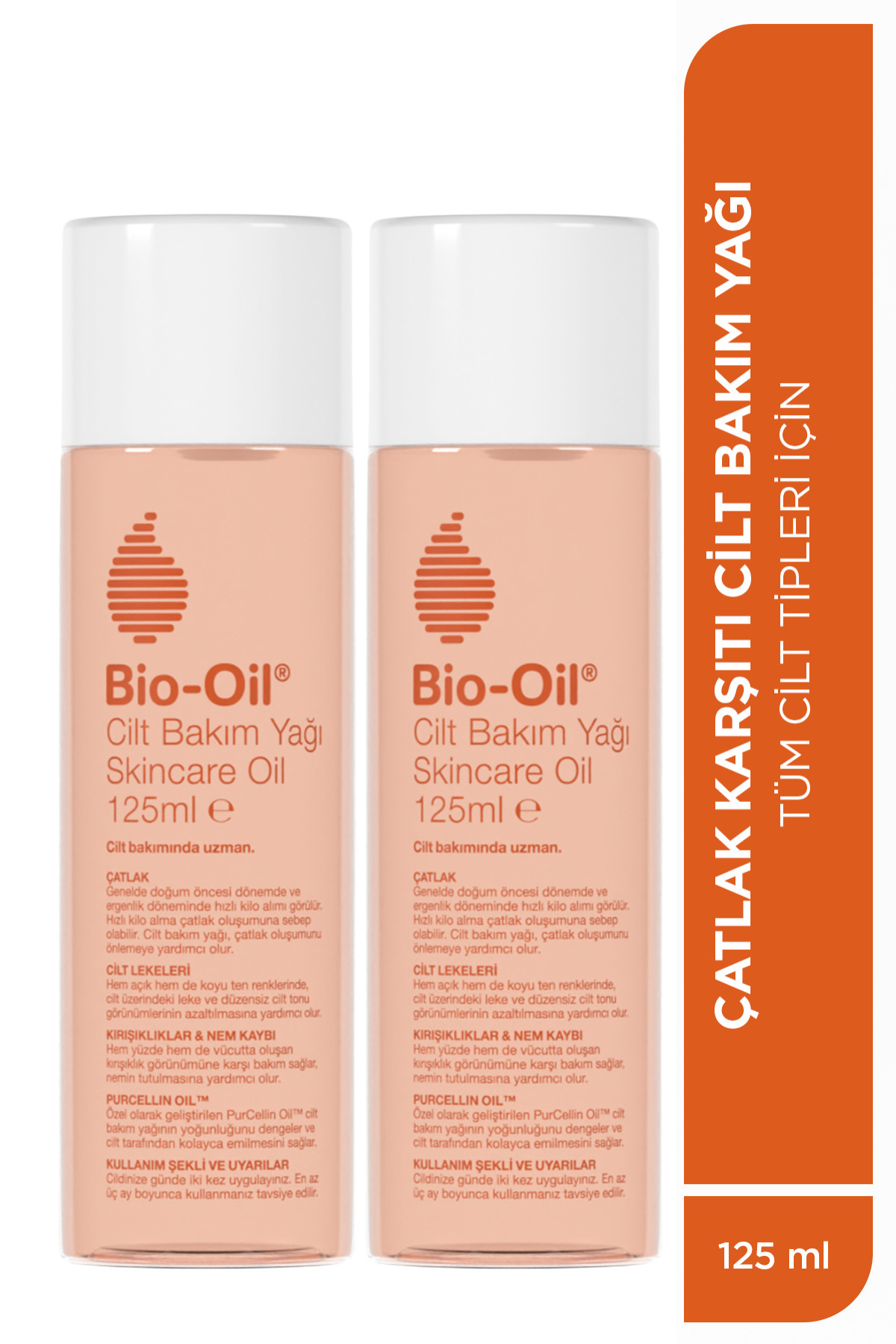 Bio-Oil Çatlak Karşıtı & Leke Karşıtı Nemlendirici Cilt Bakım Yağı 125 ml - 2 Adet Set