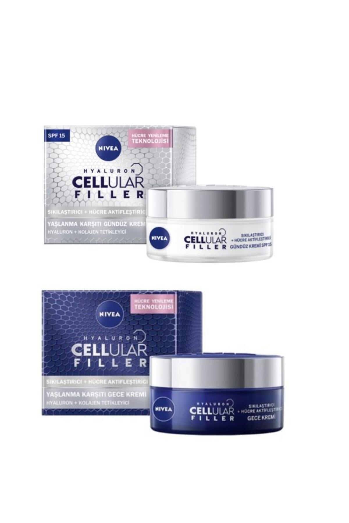 NIVEA Cellular Expert Filler Yoğun Yaşlanma Karşıtı Gündüz + Gece Bakım Kremi Seti - 50 Ml