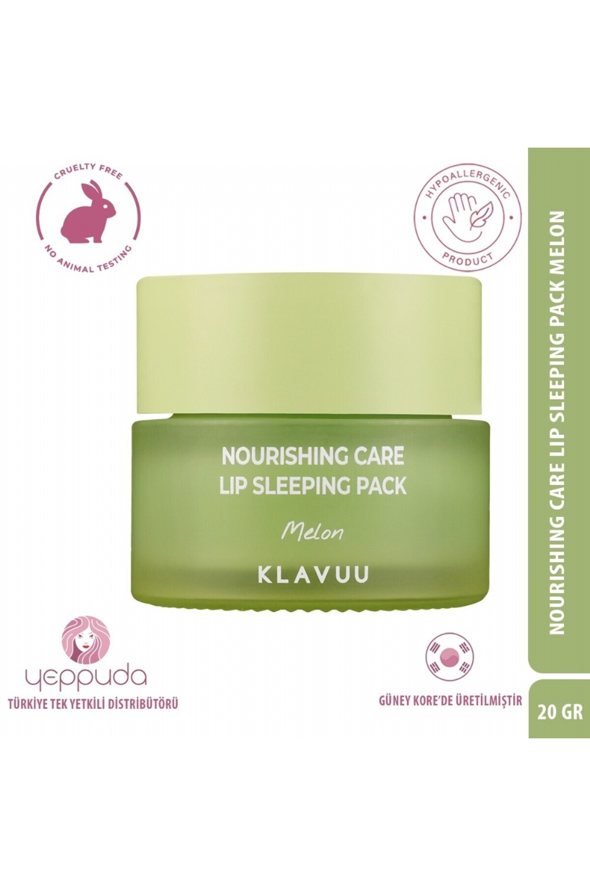 Klavuu Kavun Özlü Besleyici Dudak Bakım Gece Maskesi Nourishing Care Lip Sleeping Pack Melon