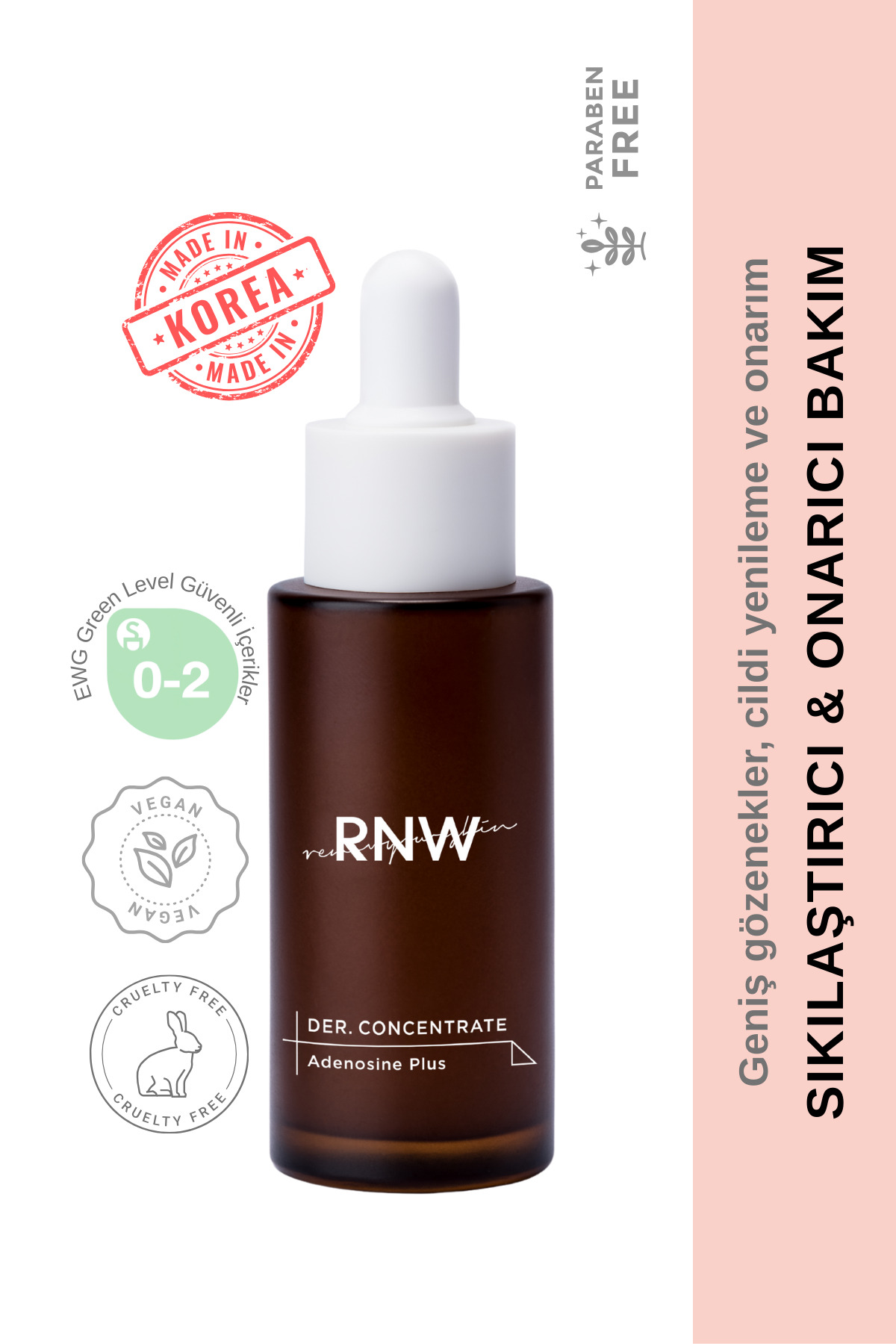 rnw Kırışıklık ve Geniş Gözenek Karşıtı Adenosine İçeren Konsantre Ampul
