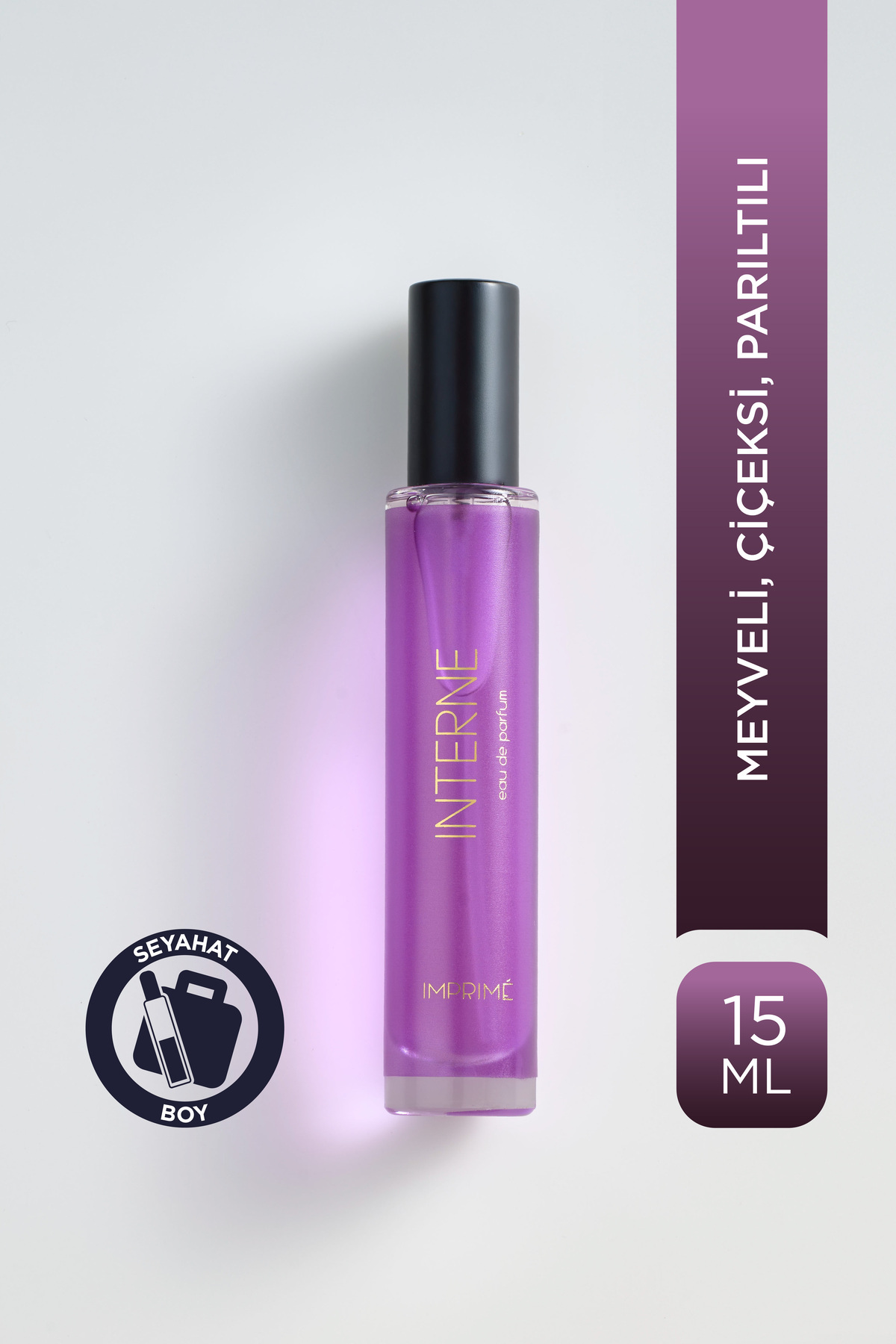 Imprime Interne Edp 15 ml Seyahat Boy Kadın Parfümü | Meyveli Ve Çiçeksi | Bergamot, Şeftali, Misk, Amber