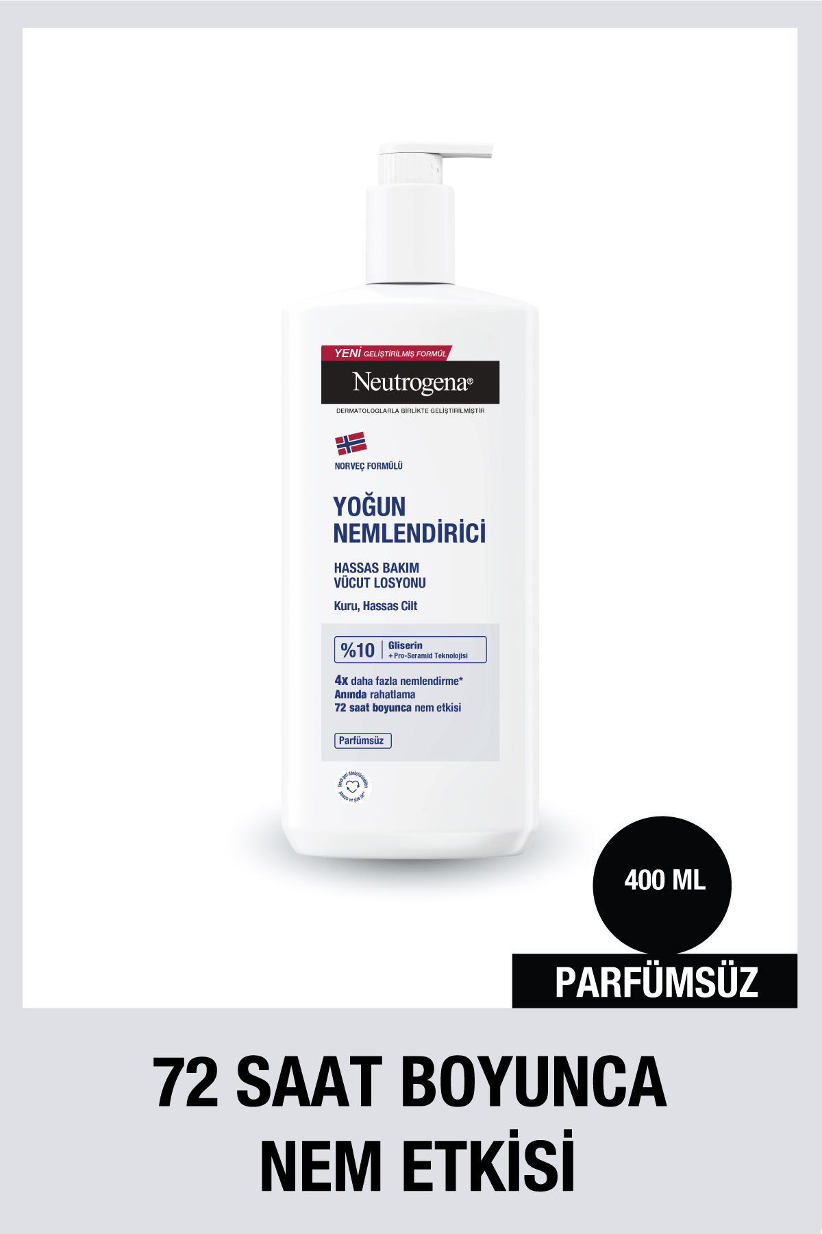 Neutrogena Deep Moisture Hassas Bakım Parfümsüz Hassas Ciltler Vücut Losyonu 400 ml