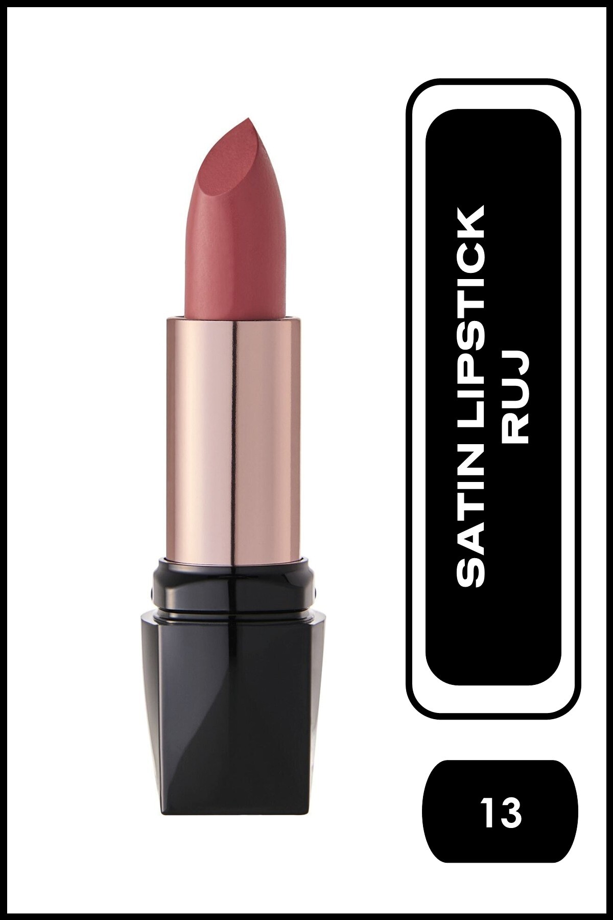 Golden Rose Satin Lipstick No: 13 - Satensi Bitişli Nemlendirici Etkili Ruj