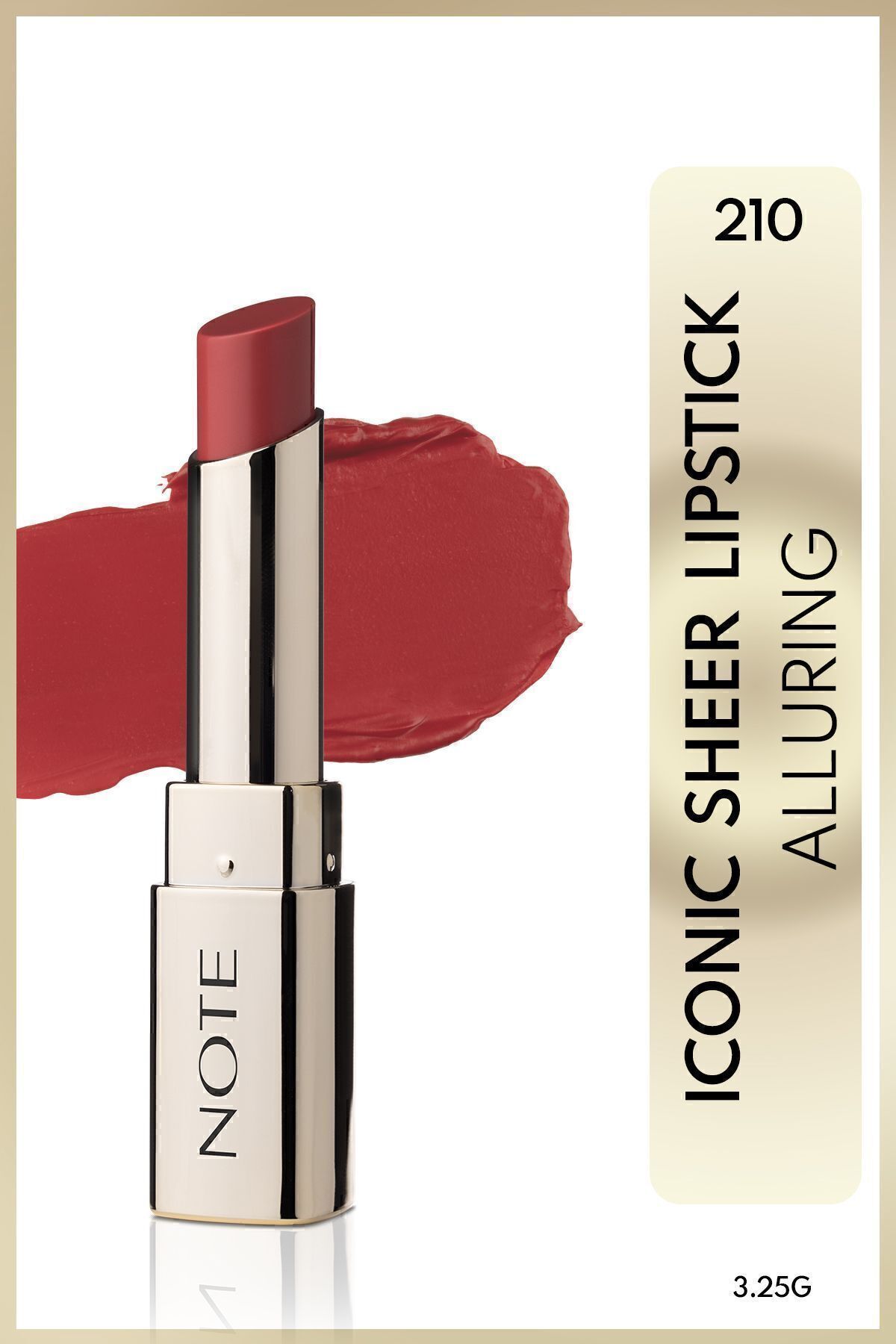 NOTE Iconic Sheer Lipstick Nemlendirici Parlak Ruj 210 Alluring - Kırmızı