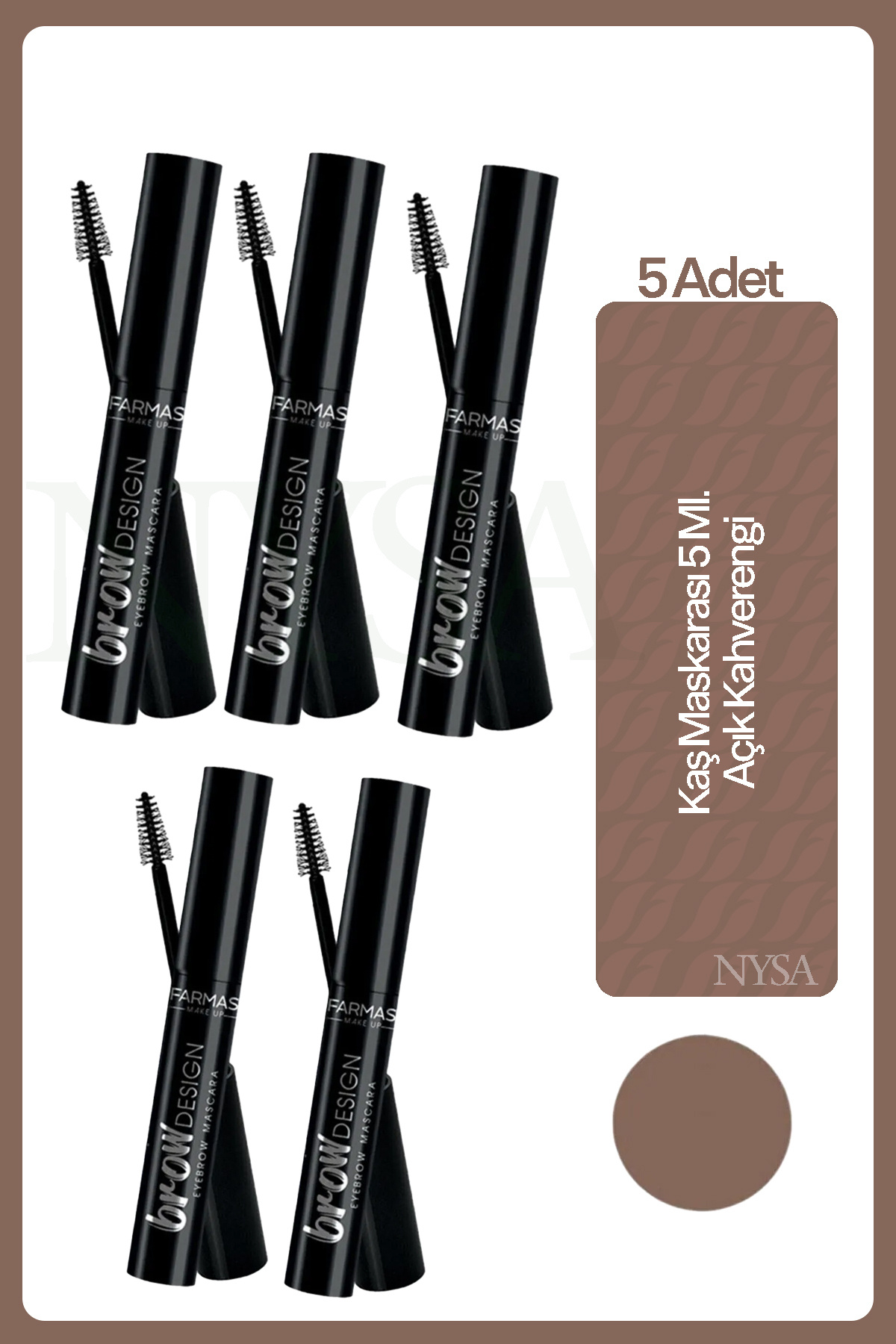 Farmasi Kaş Maskarası 5 Ml. Açık Kahverengi - 5 Adet