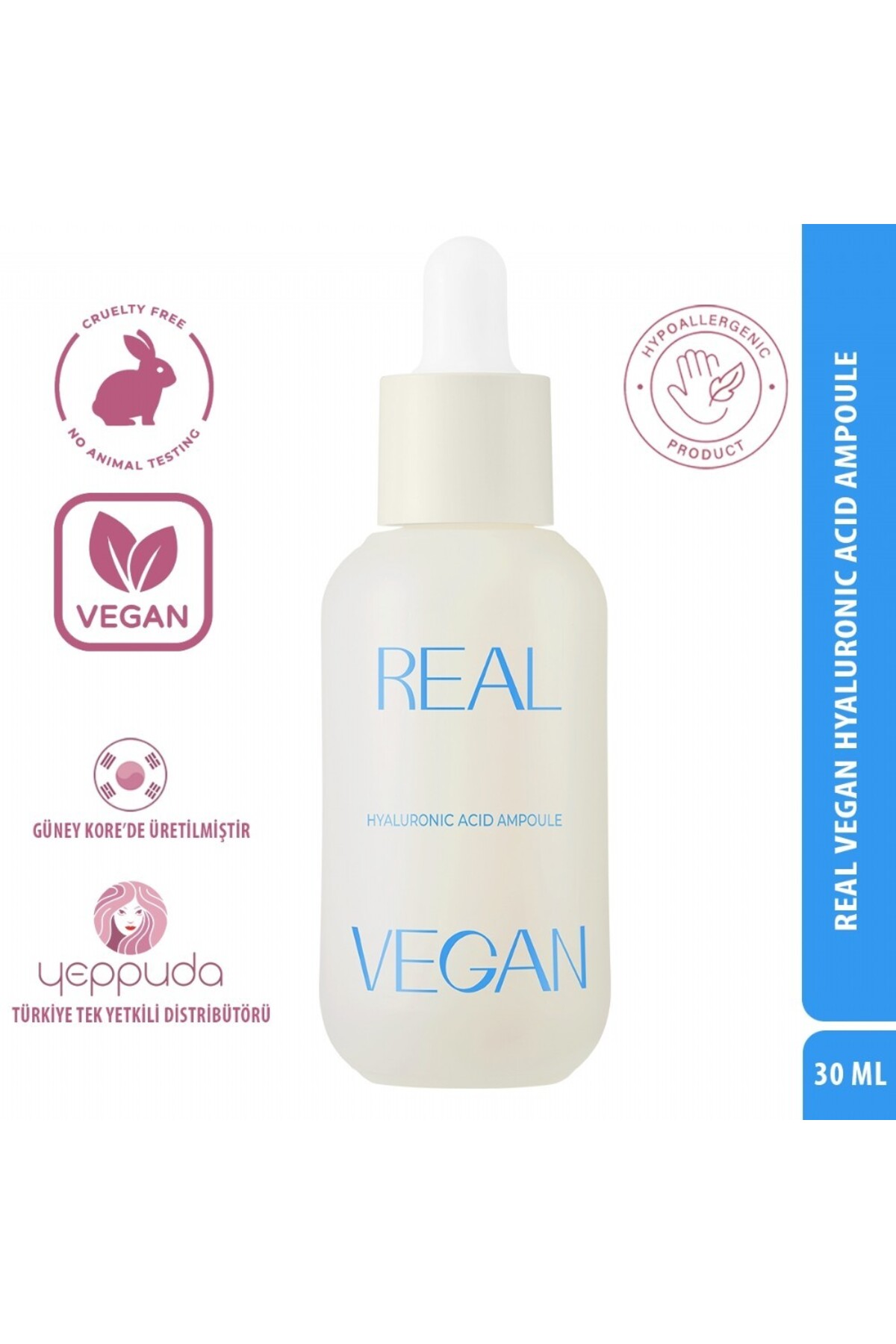 Klavuu Derinlemesine Nemlendirme Sağlayan Hyalüronik Asit Ampul Real Vegan Hyaluronic Acid Ampoule