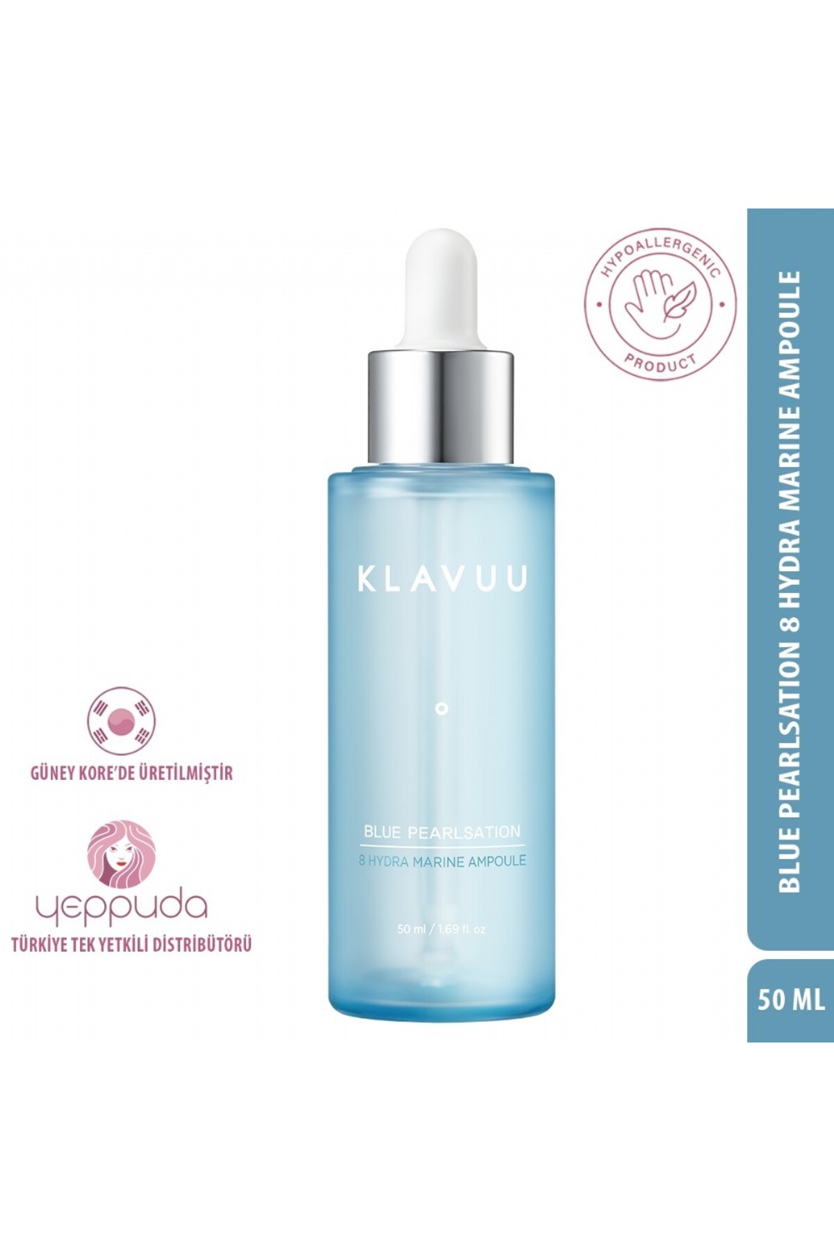 Klavuu Kore İncisi Özlü Yoğun Nemlendirme Sağlayan Ampul Blue Pearlsation 8 Hydra Marine Ampoule